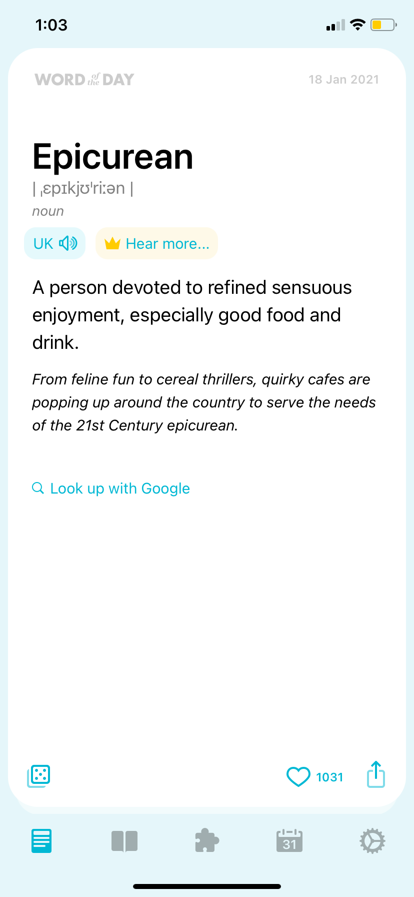 Word of the Day - Definition Page