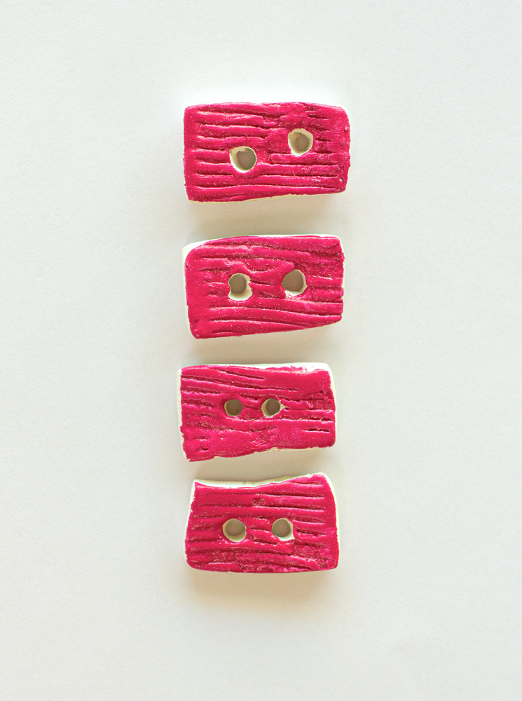 Botón cerámica rosado 4 unidades / Valor $1.500.- / B026