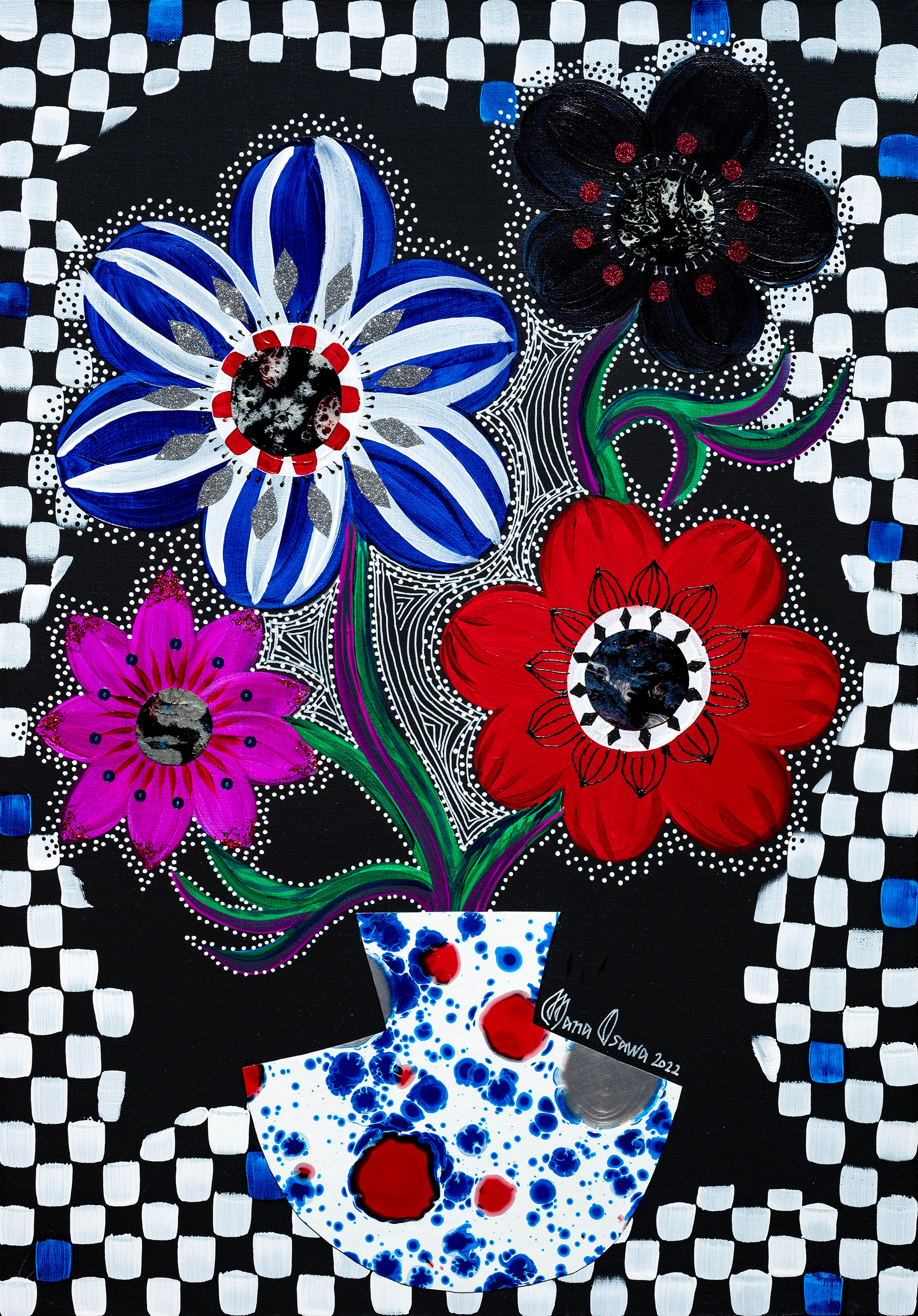 Anemone Specialite Flag Check BLUE