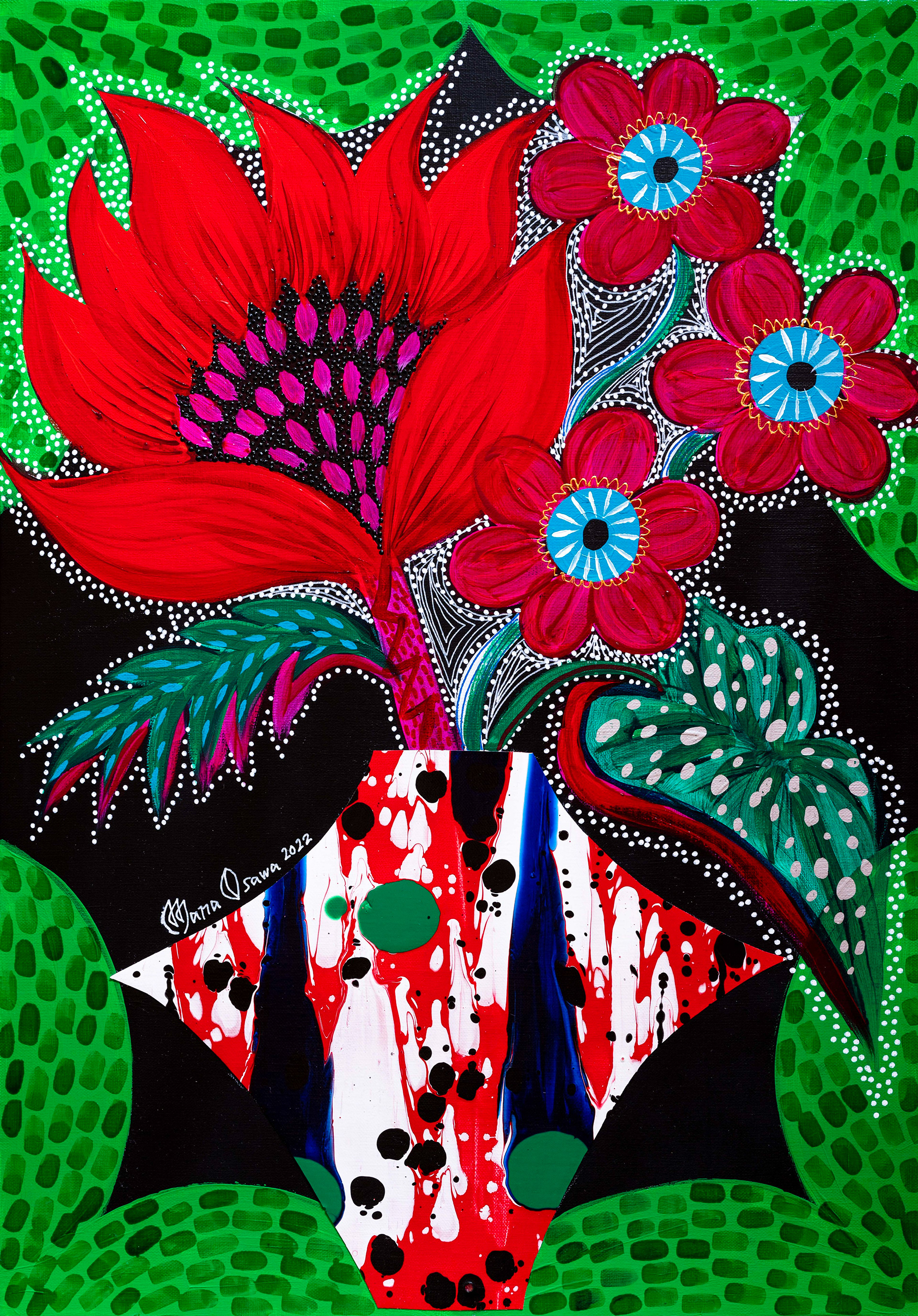 Greenscale & Telopea with Flower vase/M15