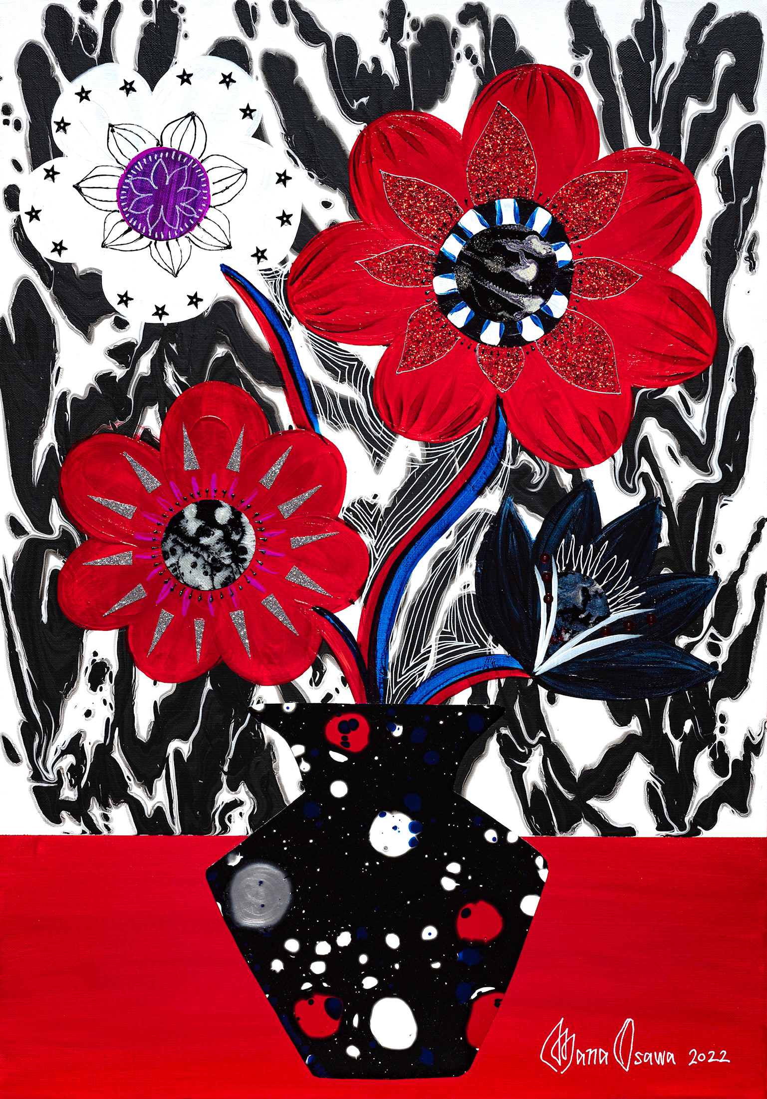 Anemone Specialite Noir in Pointy THE RED