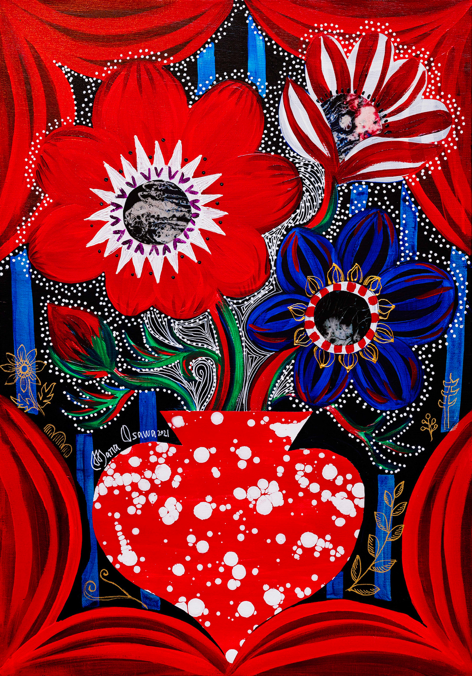 Fabulous Anemone with flower vase / M15