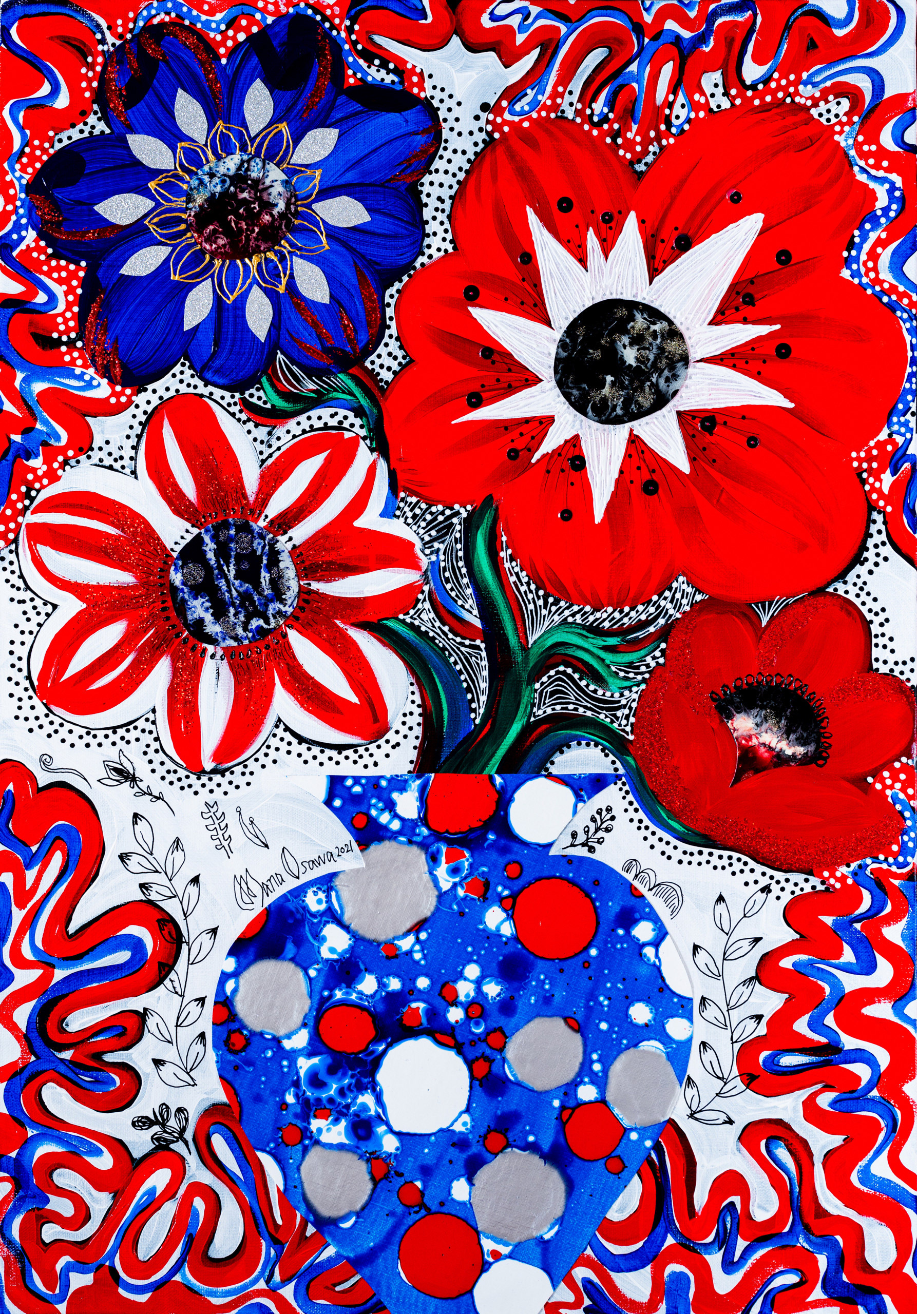 Anemone Specialite tricolore / M15
