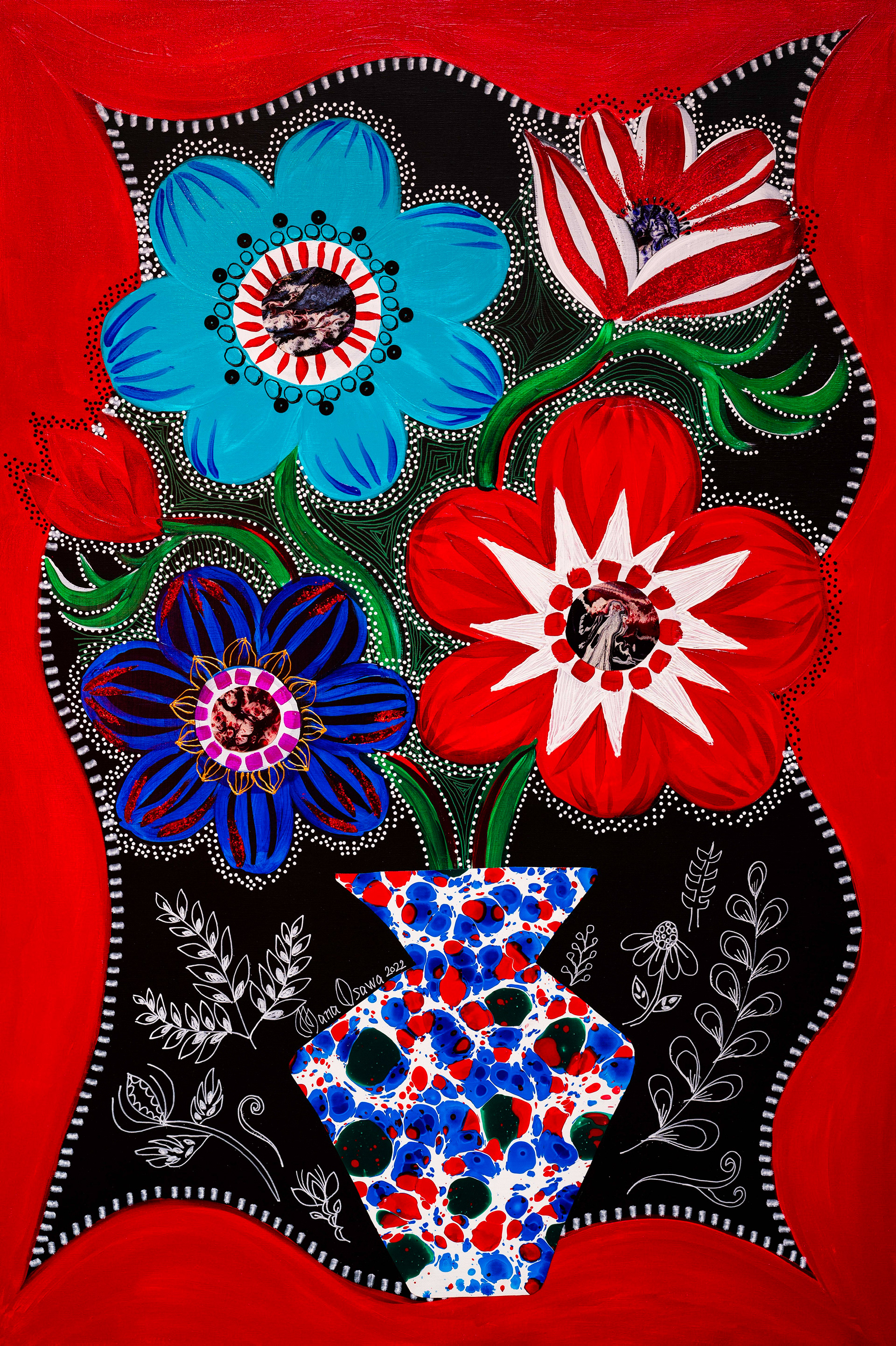 Brilliantly Flowers RED / M30