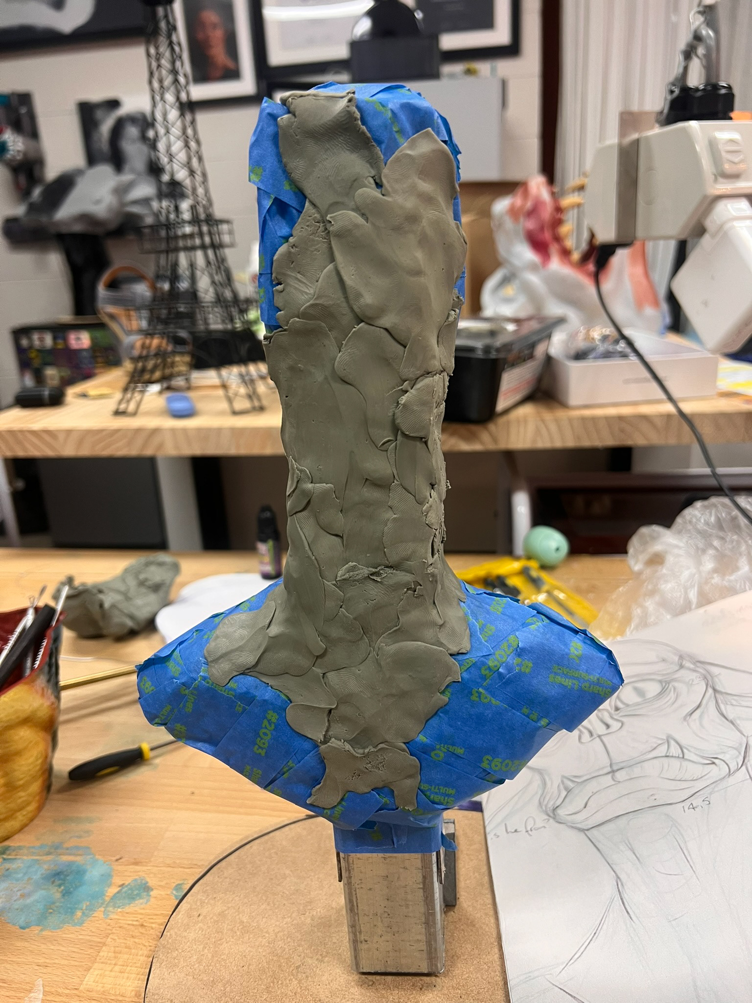 Building up the clay...