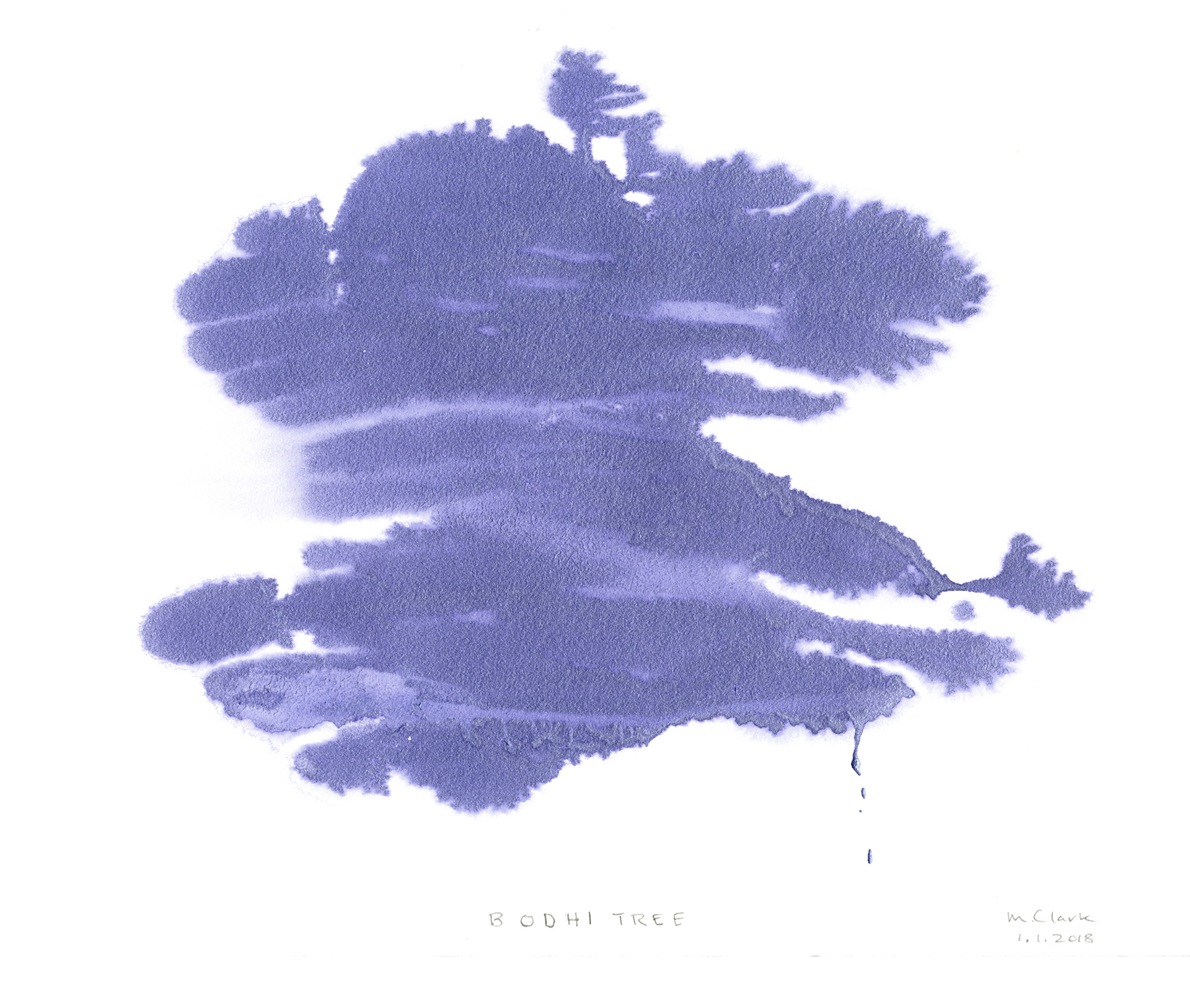 Bodhi Tree - Metallic Gouache - Frame Dimensions 20.5"w x 16.5"h