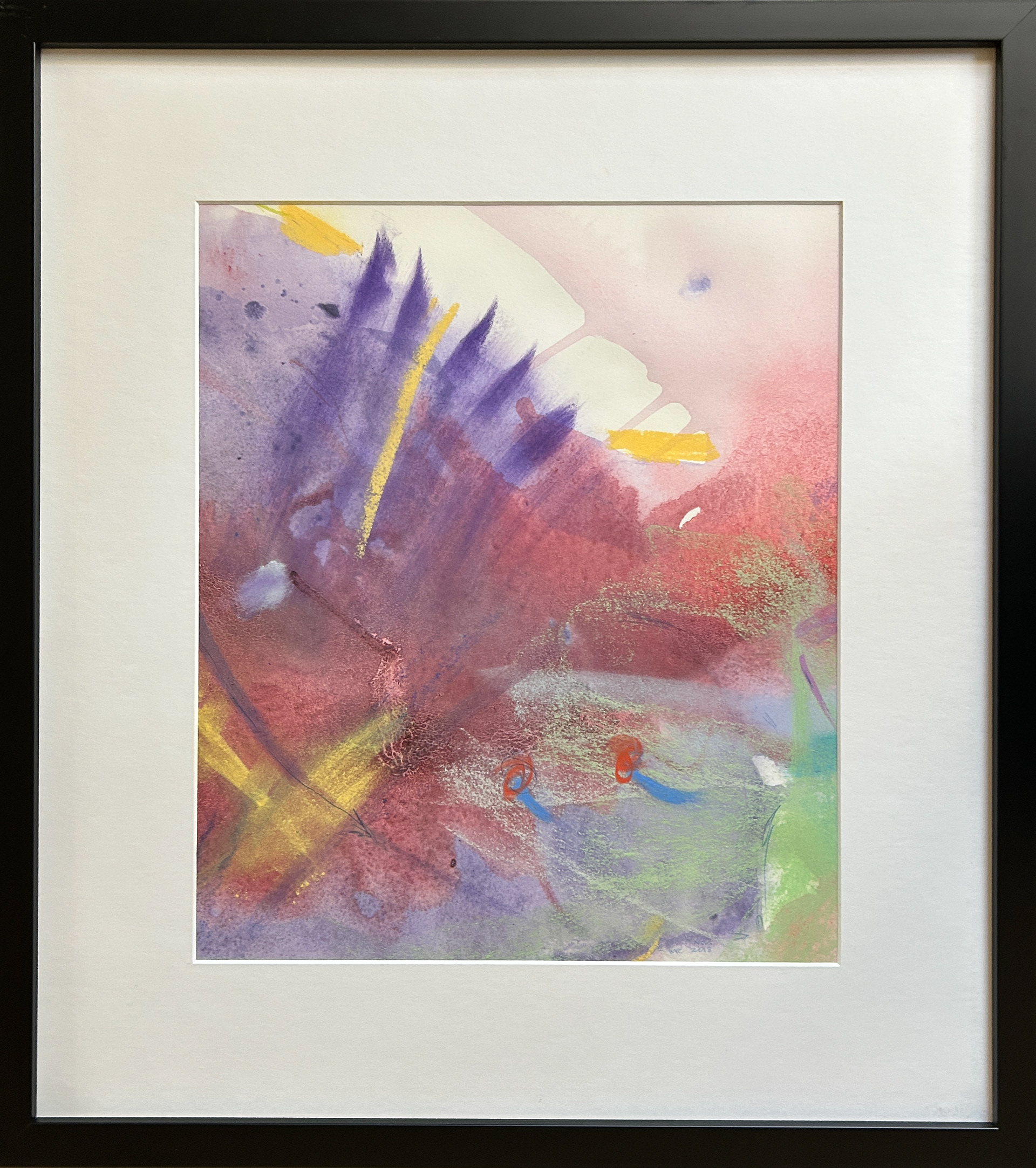 Flight - Chalk Pastel and watercolor - Frame Dimensions 18.875"w x 21"h