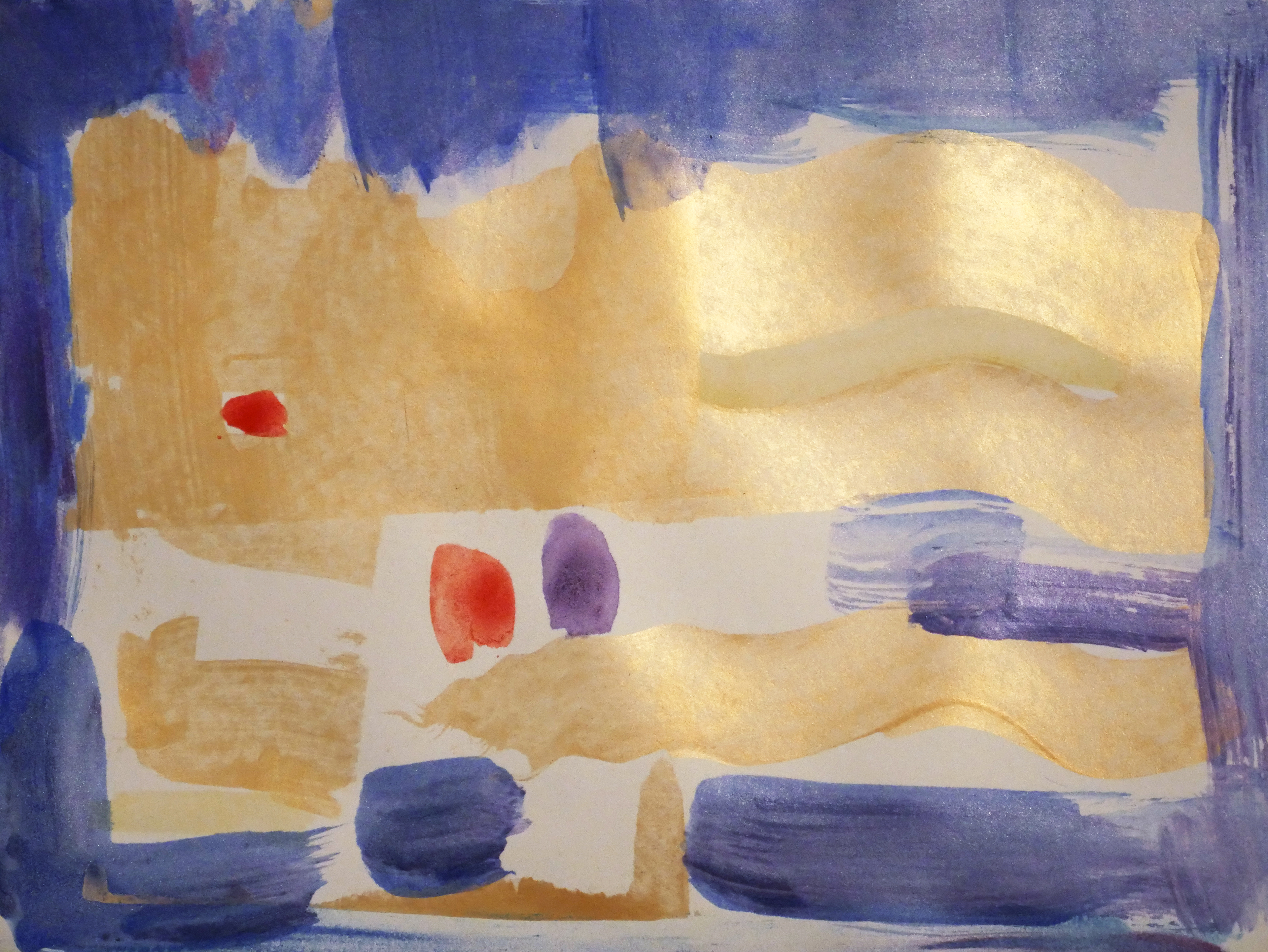 Mesa at Nightfall-Watercolor and Gouache - Frame Dimensions 19.25"w x 16.25"h 