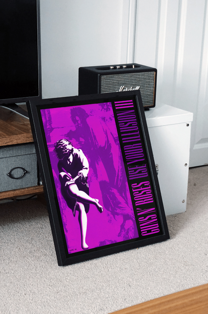 Original artwork, framed poster rendering