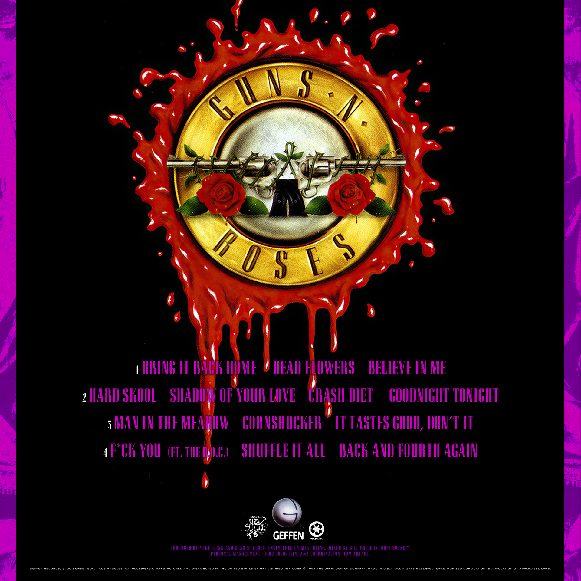 Album Back Cover Art (100% Fully-vectored, tracklist, custom logos and affiliate footer)