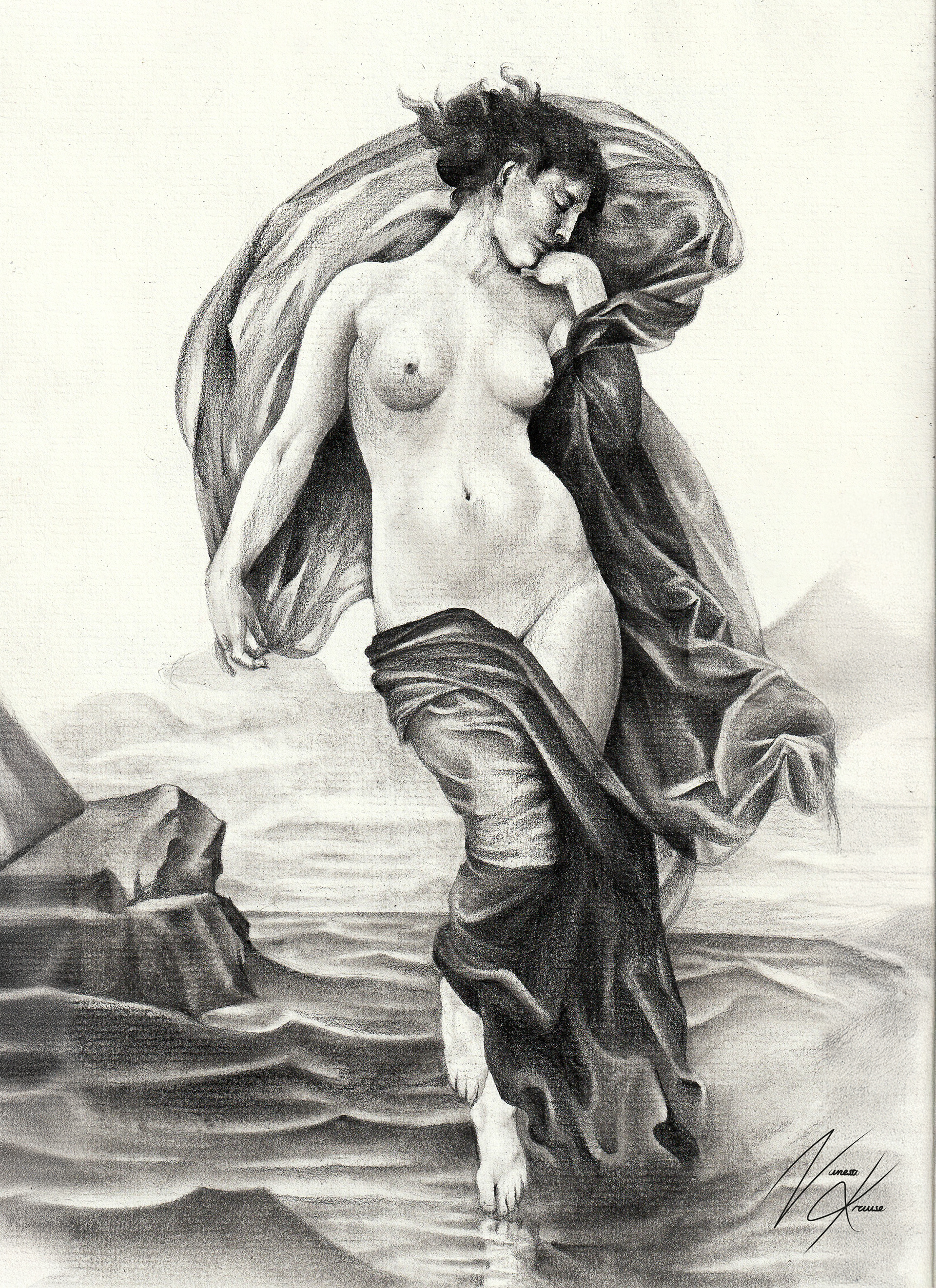 "Abendstunde" Studie nach William Adolphe Bougereau, 2022