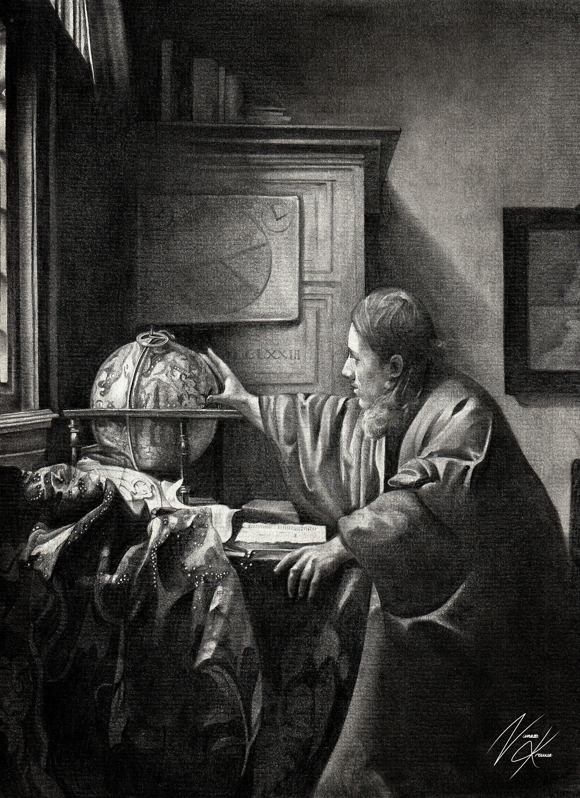 "Der Astronom" Studie nach Johannes Vermeer, 2022