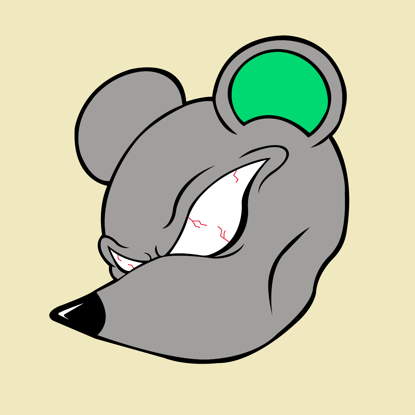 Rat with bloodshot eyes.