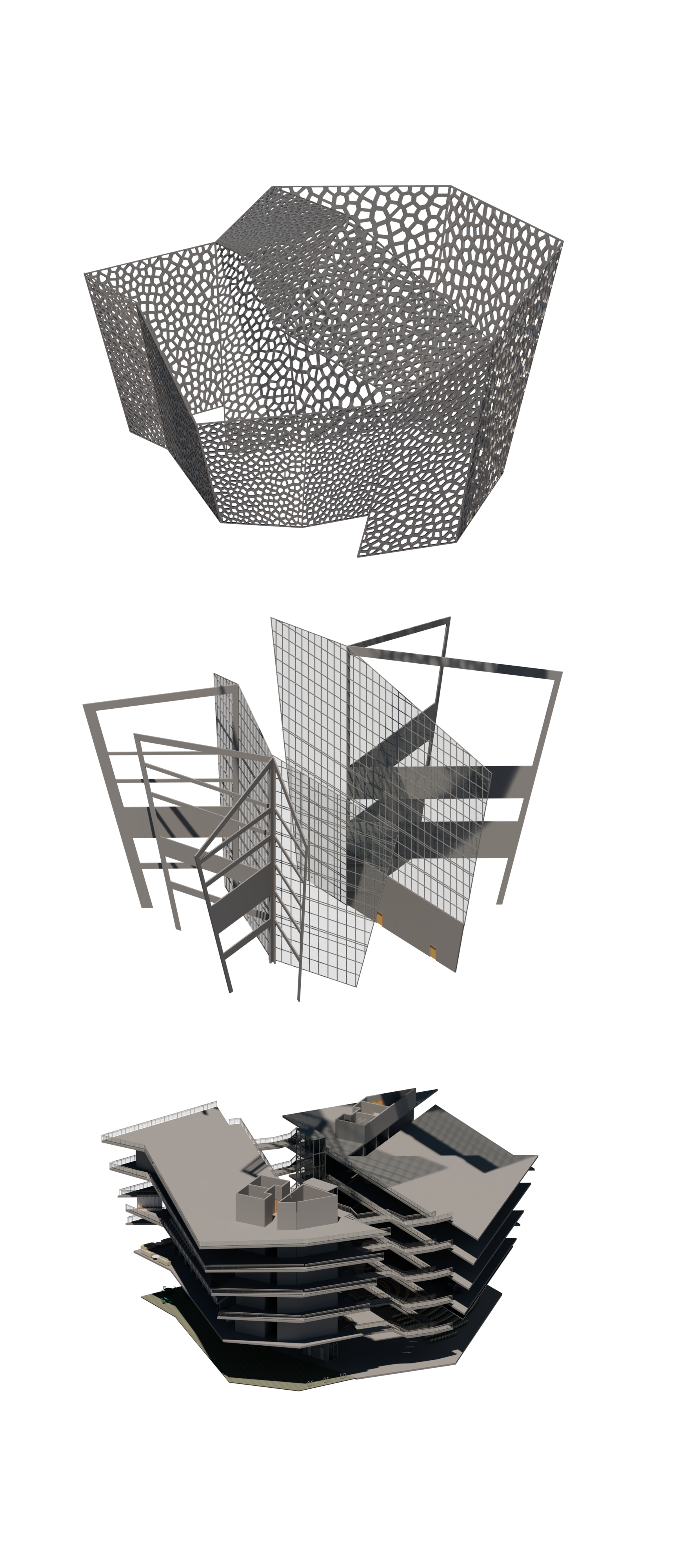 Exploded Axonometric | Skin - Structural Components - Floor Plates