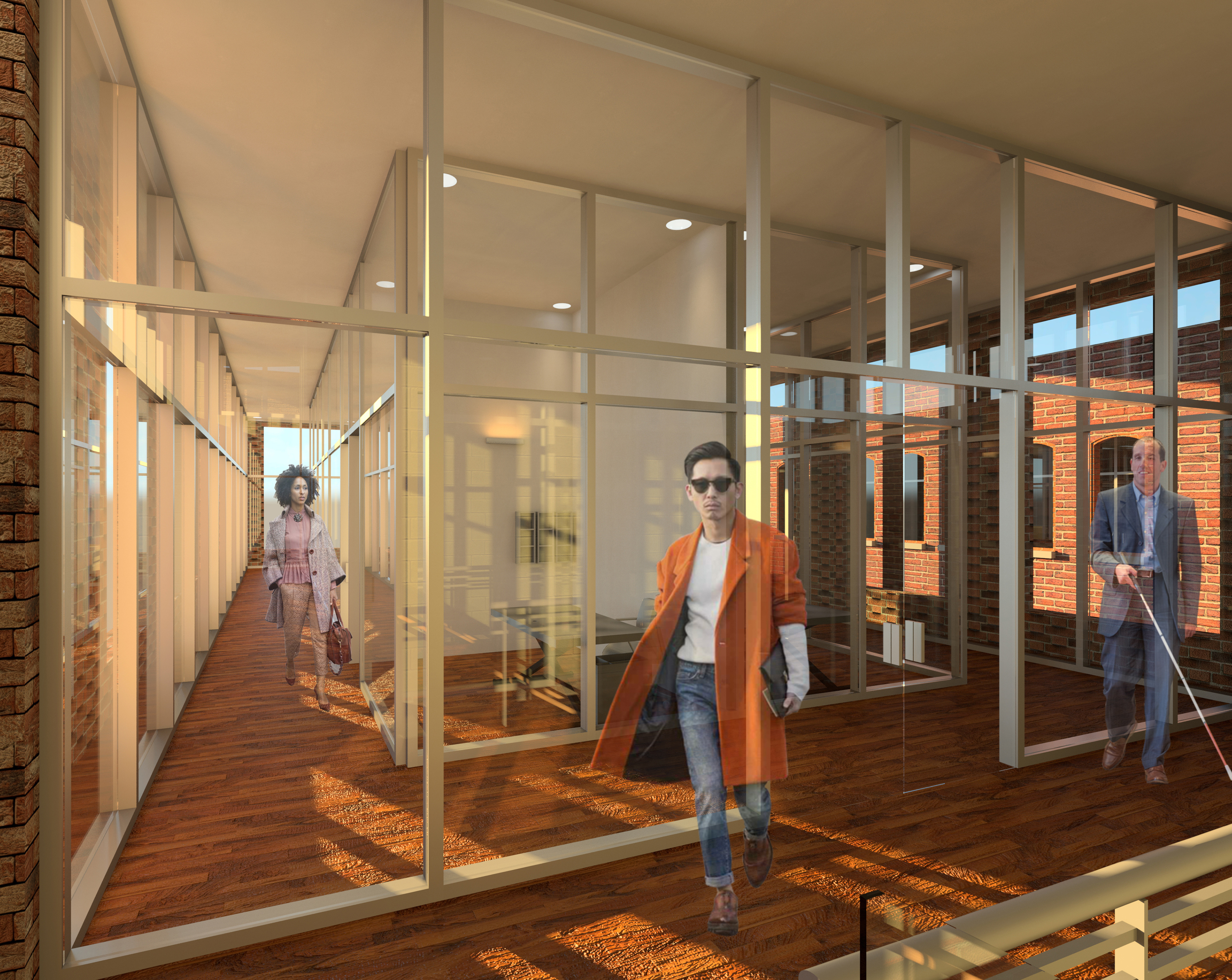 Upper-level shared office space