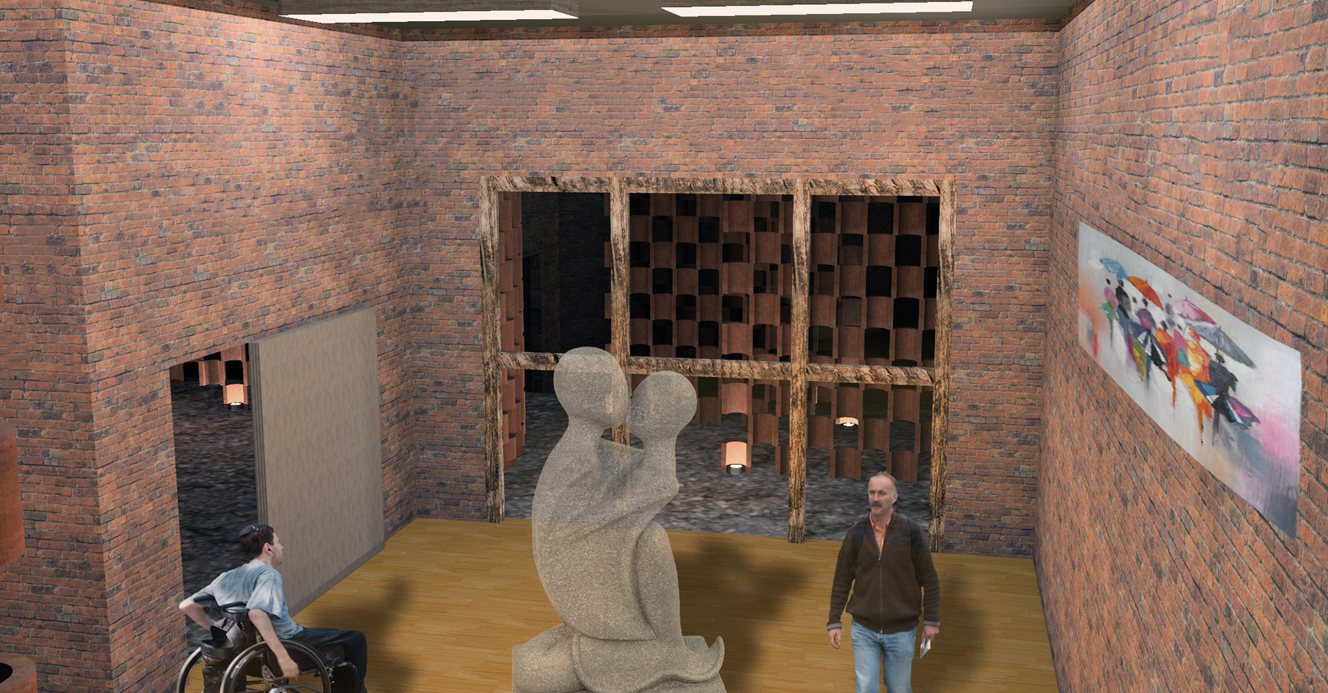 Ground level art gallery