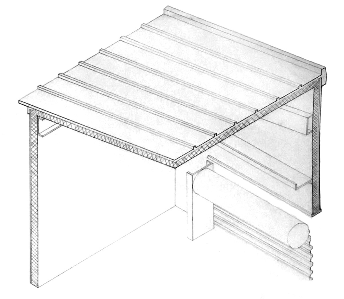 Hand-drafted isometric detail