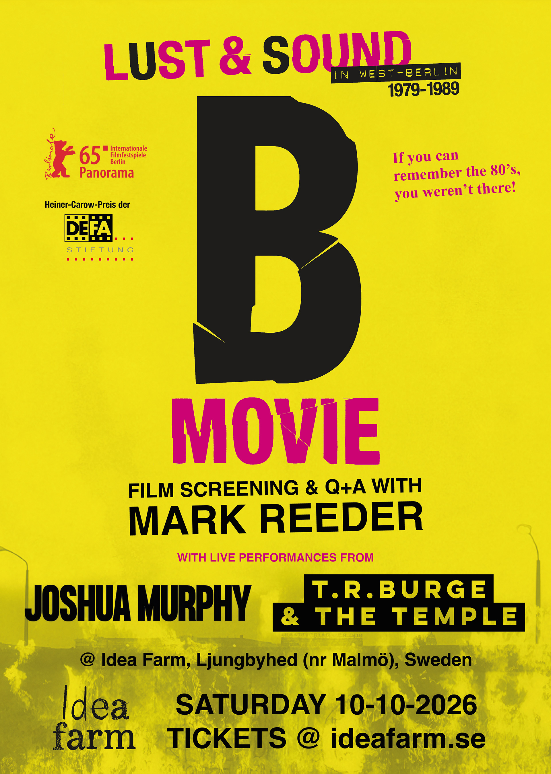 B-Movie Screening and Concert Sweden - Poster