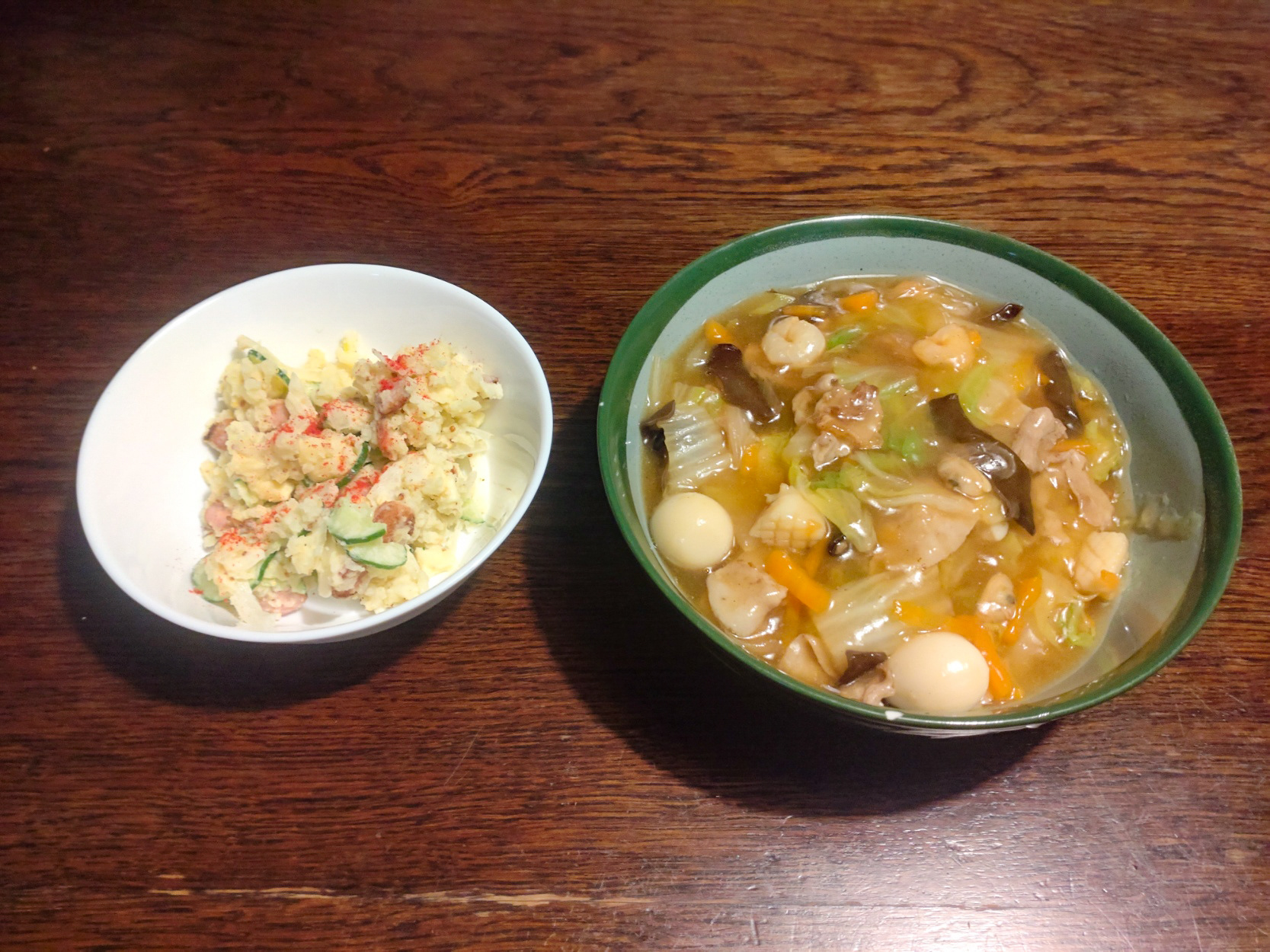 中華丼&ポテトサラダ