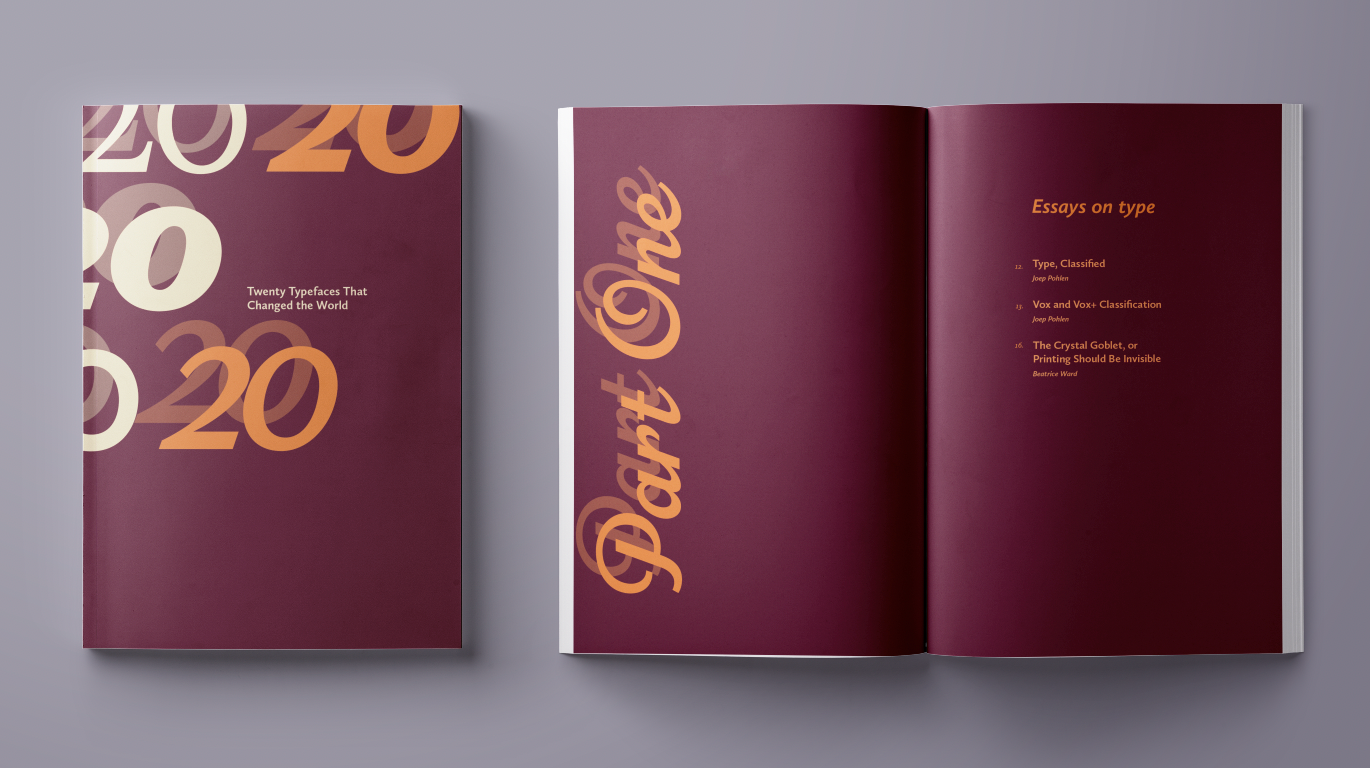 A section opener from Twenty typefaces that changed the world. Designed, Printed and Bound by Piper Olsson