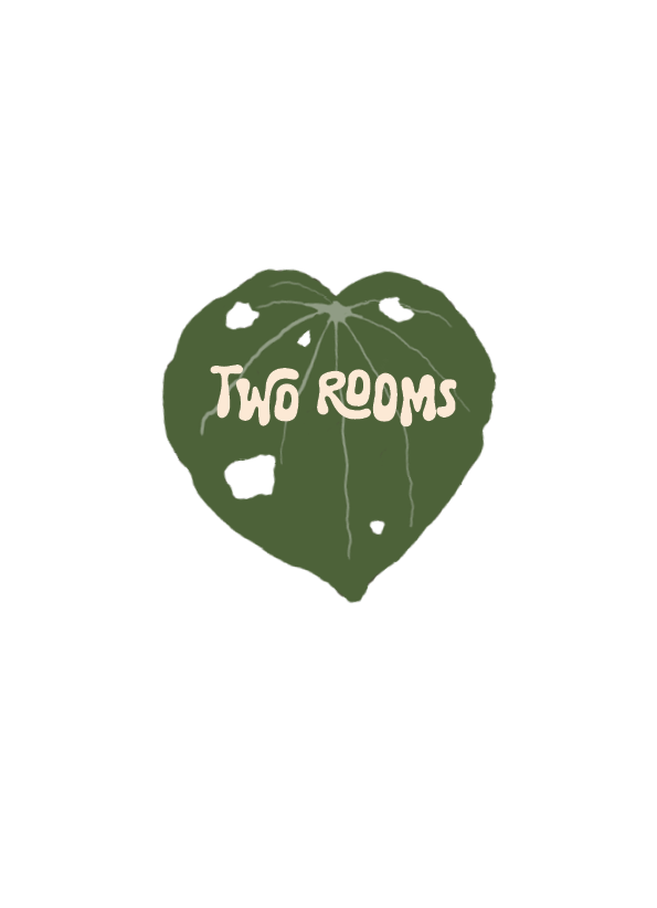 An Icon logo for Two Rooms Kaitaia, used for branding and merch 