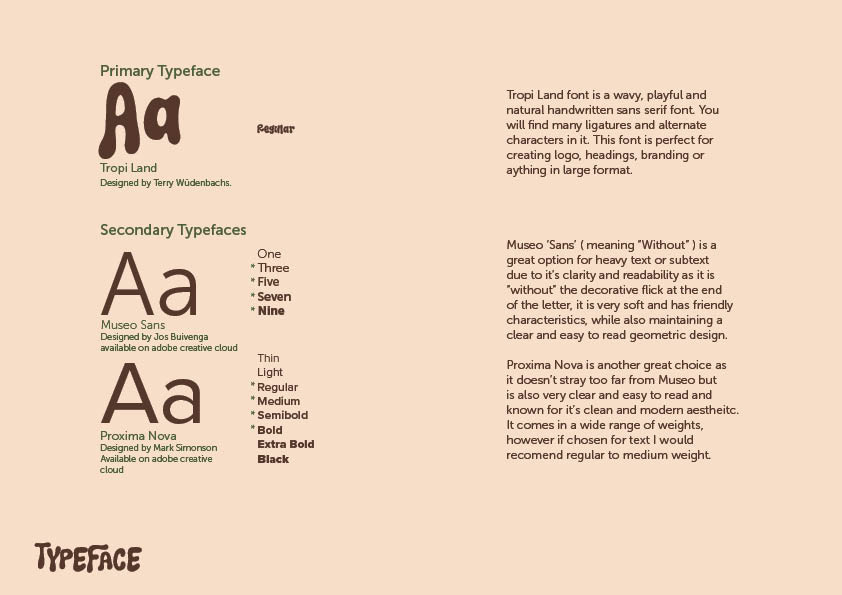 this is the typeface we chose that fitted her style and the vibes of her business