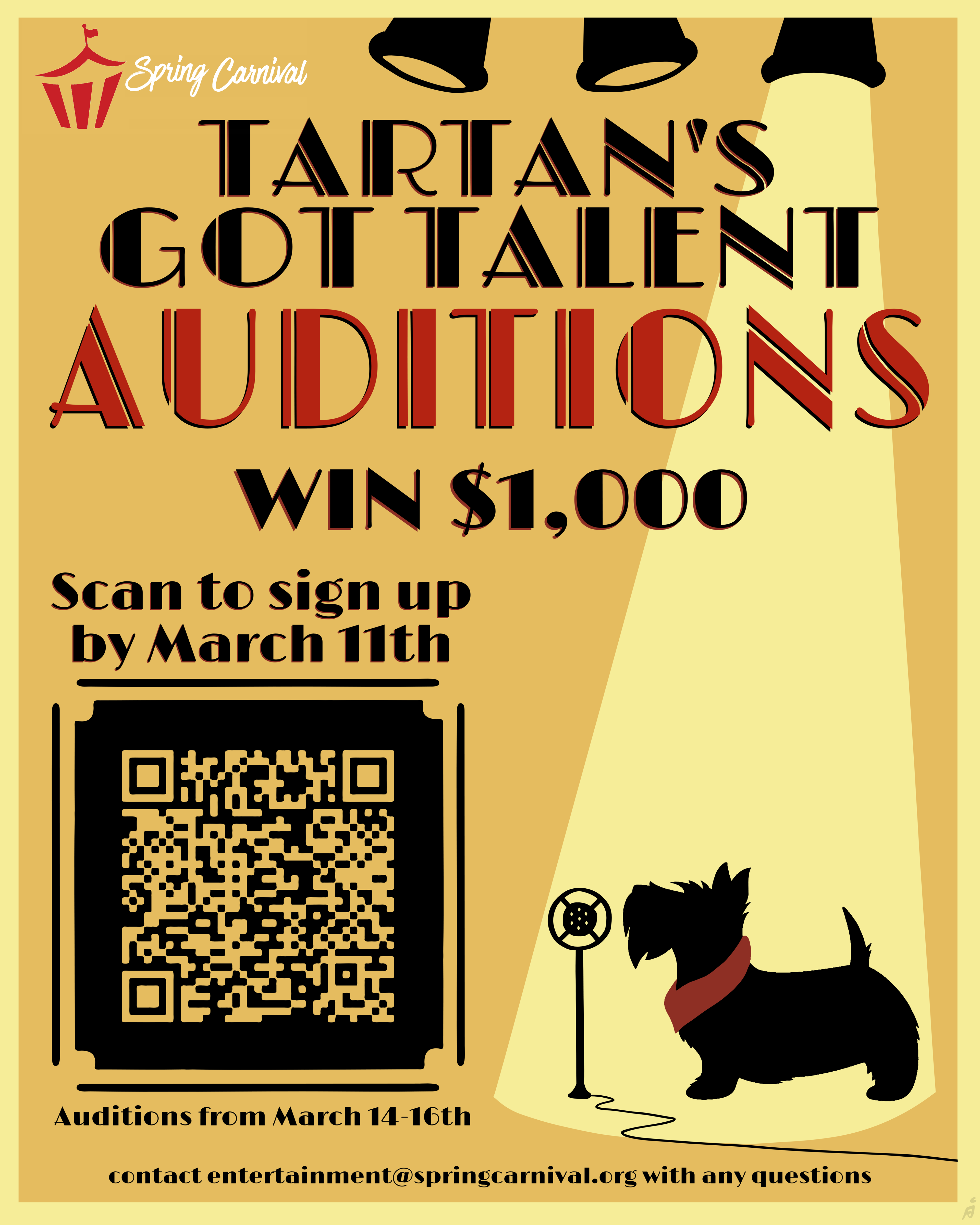 Hollywood Carnival Poster - Tartan's Got Talent Auditions