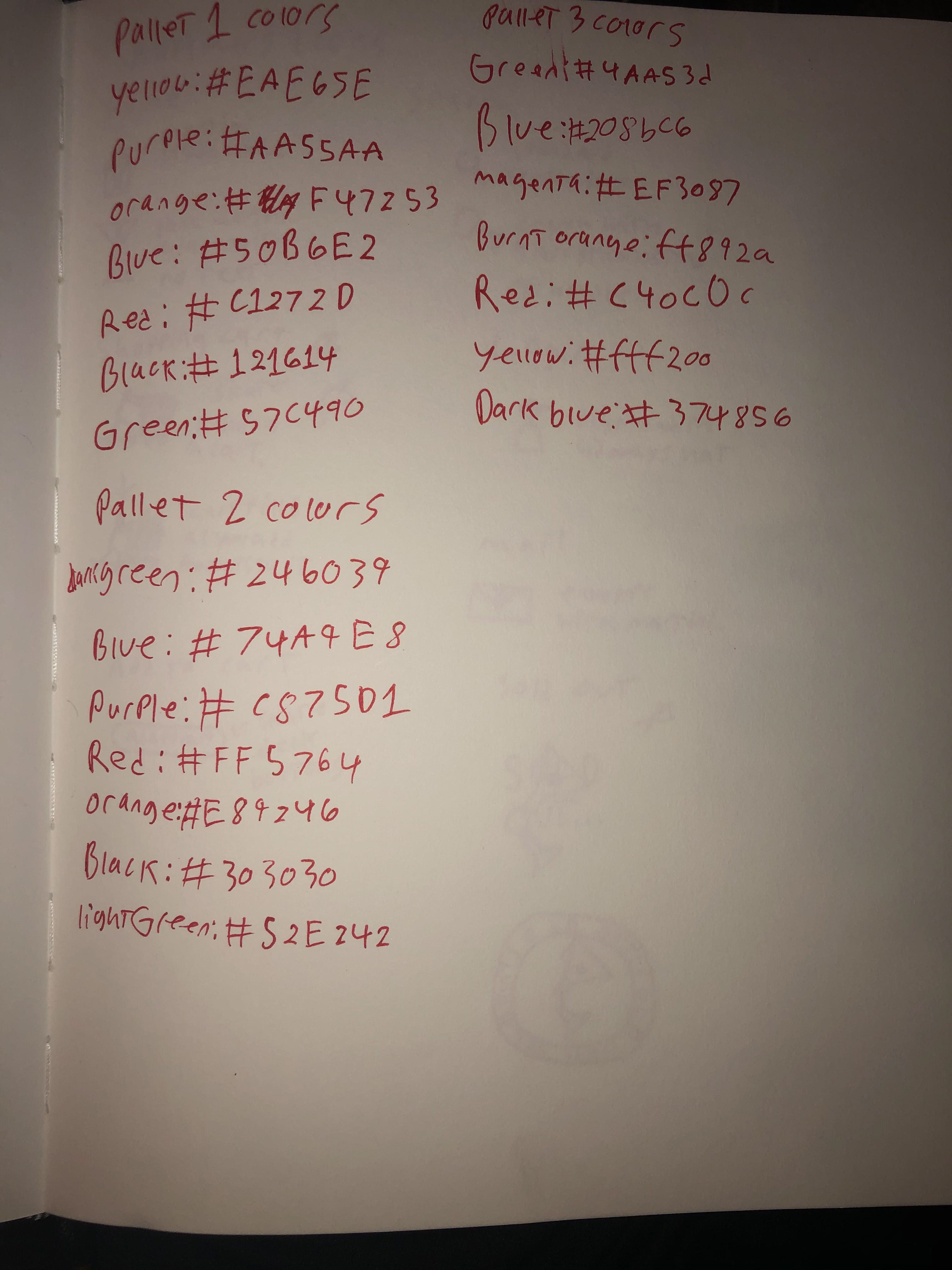 Hex color options