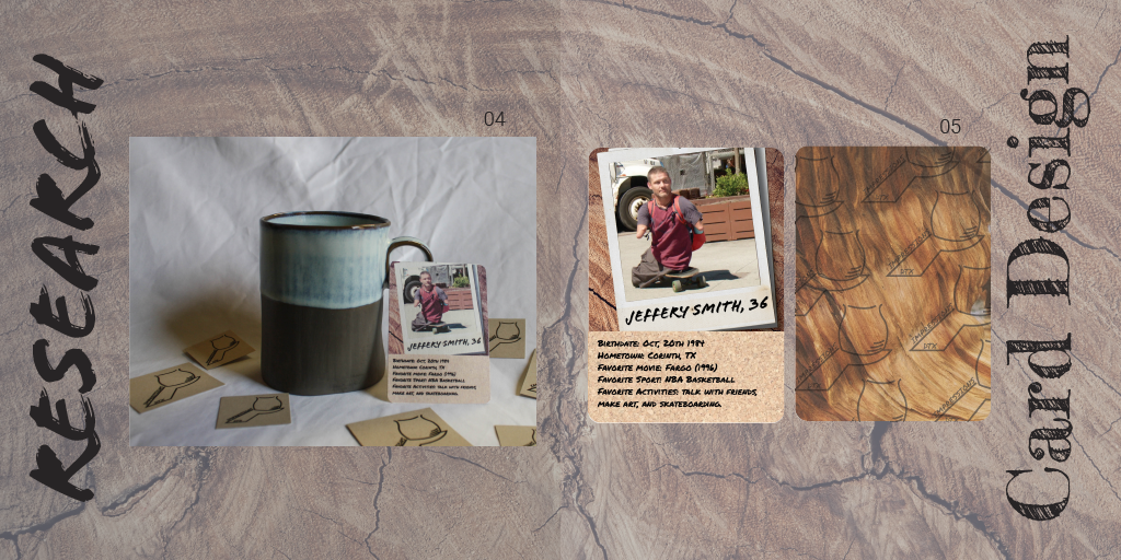 Left: in Situe' final card design. Right: Digital rendering of the final card design