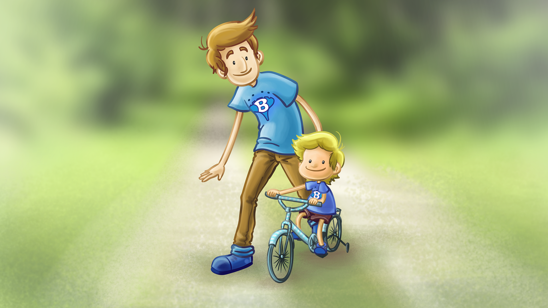 kid lerns how to bike