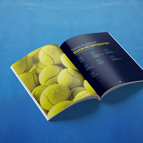 Annual report spread contents page by Onyx Design