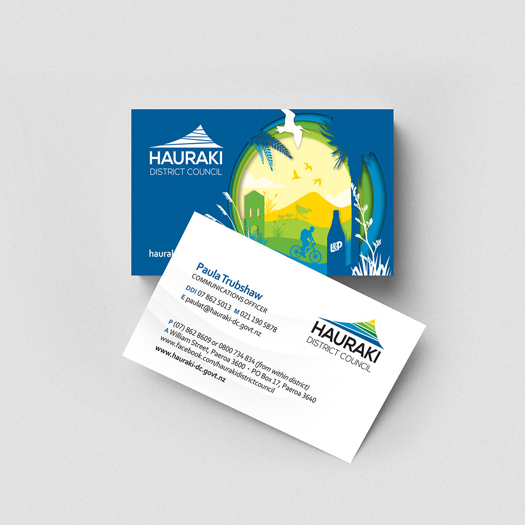 Landscape branded business card front and back by Onyx Design
