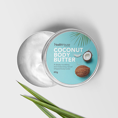 Coconut Body Butter Label designed by Onyx Design