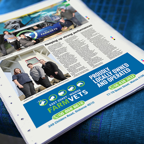 Full page newspaper advert by Onyx Design