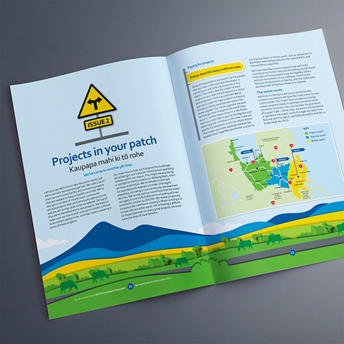 A4 brochure inside spread by Onyx Design
