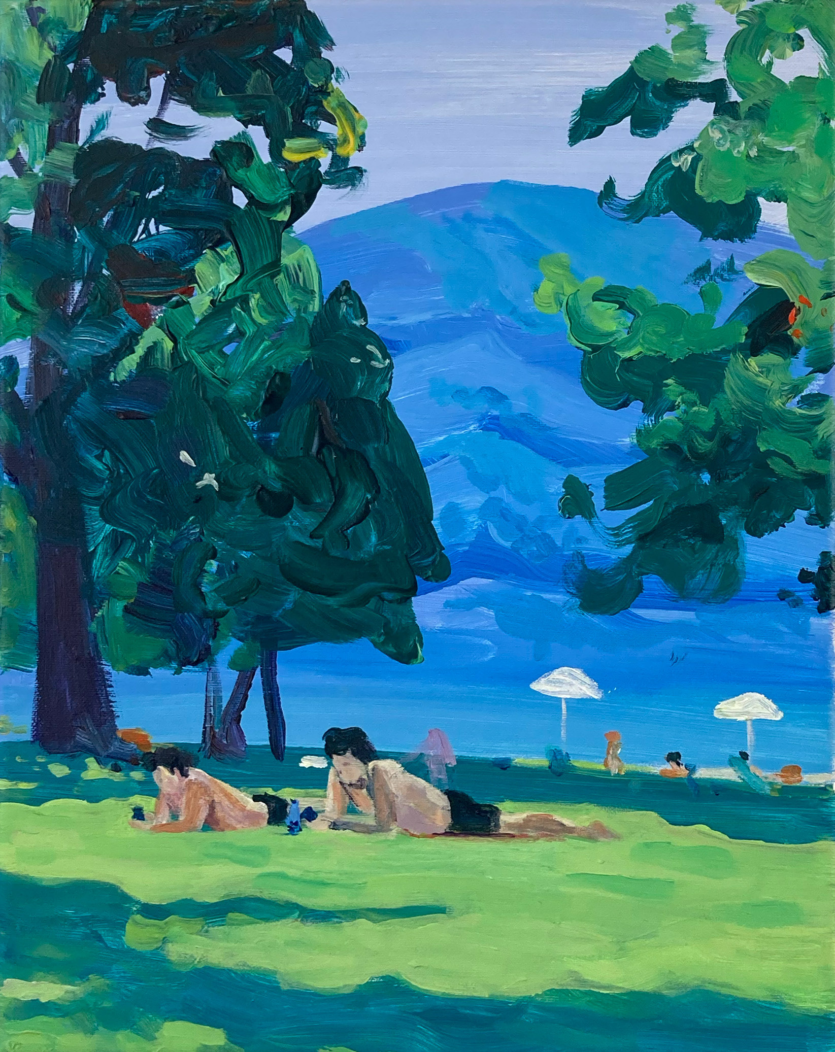 Stay Connected, acrylic on wood, 24 x 30 cm, 2022