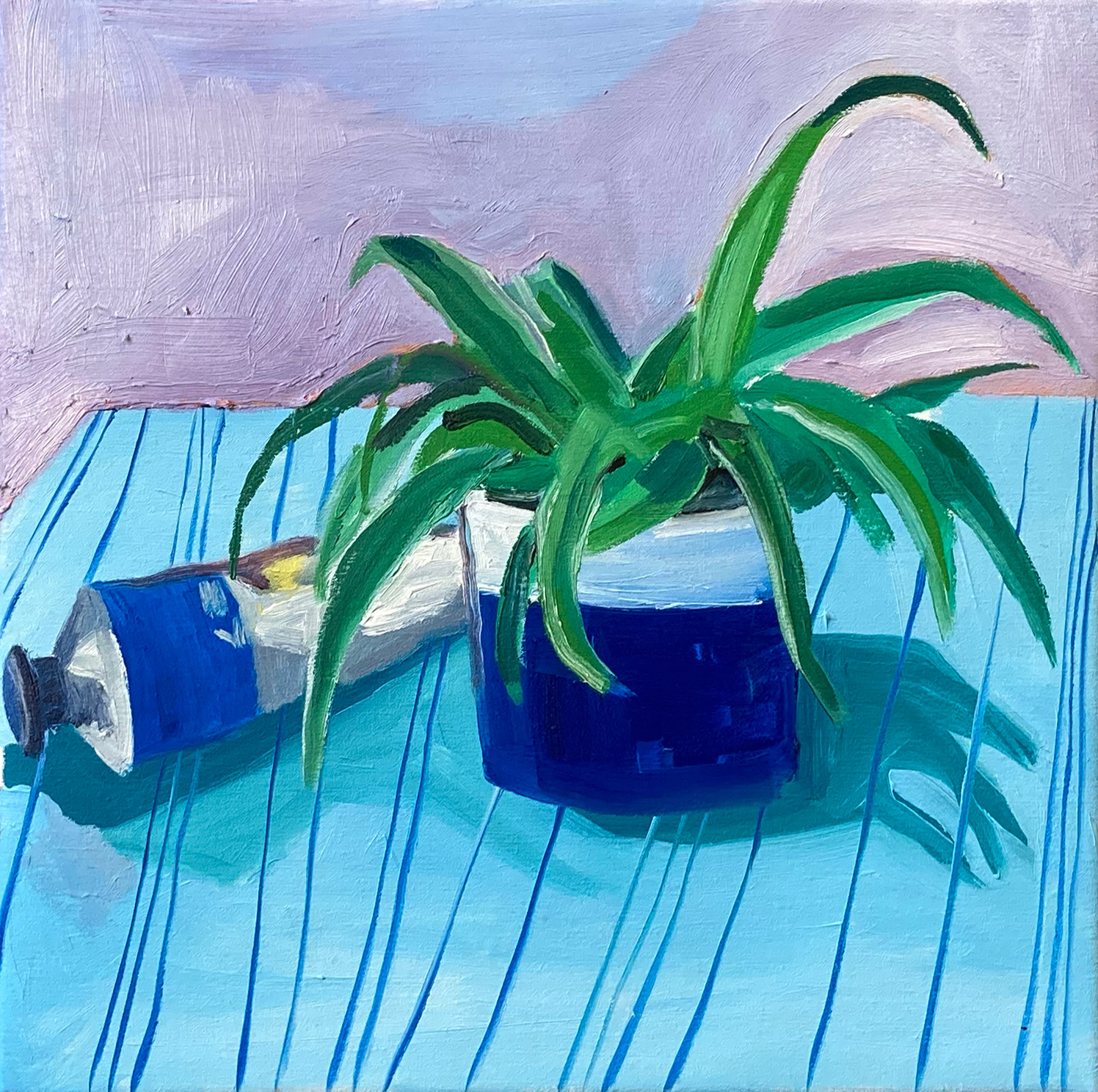 Stilleven met Verf, olieverf op doek, 25 x 25 cm, 2021