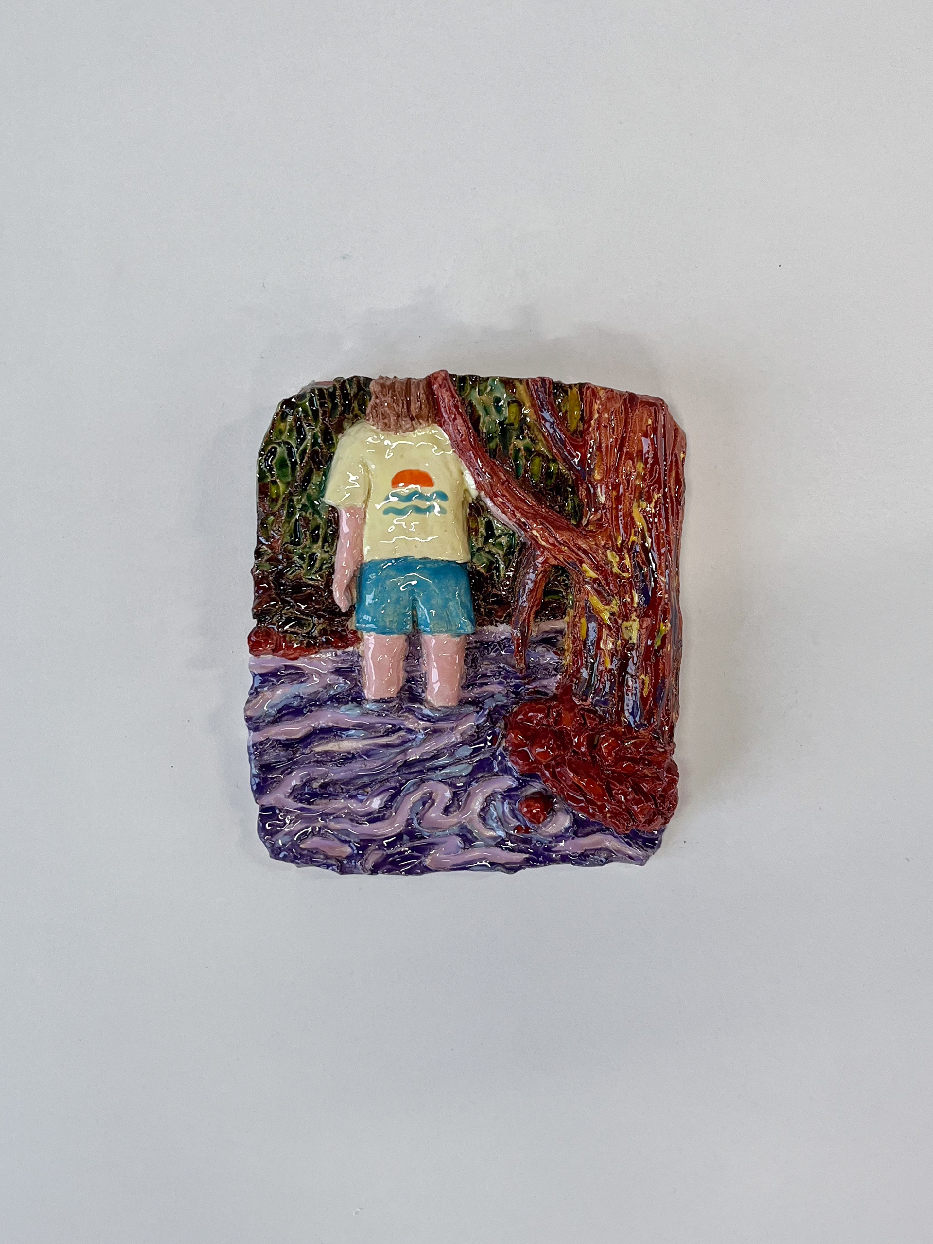Rivierwandeling, 17,5 x 5 x 21 cm, glazed ceramic