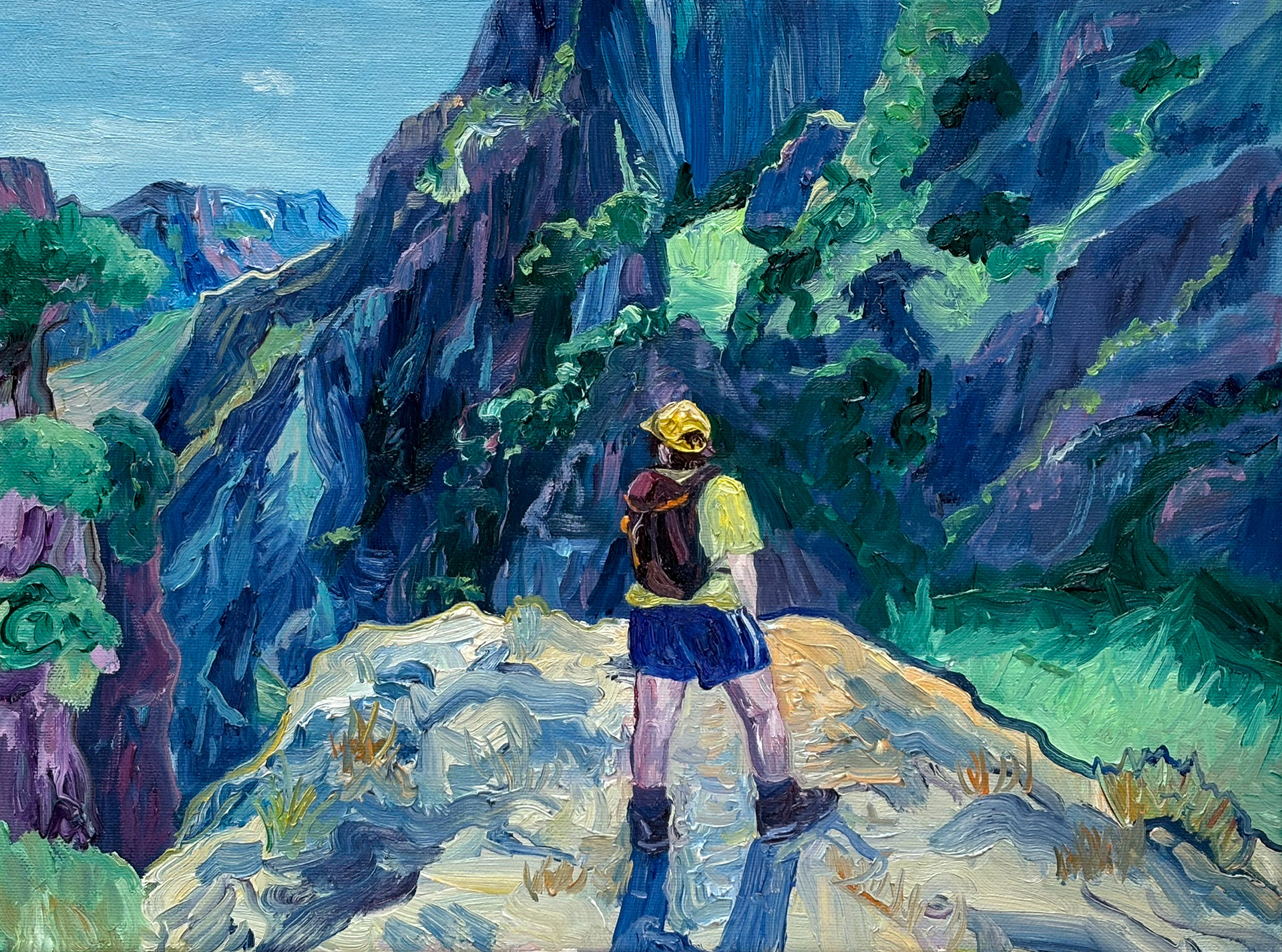 Taking in the View, 30 x 40 cm, oil on canvas