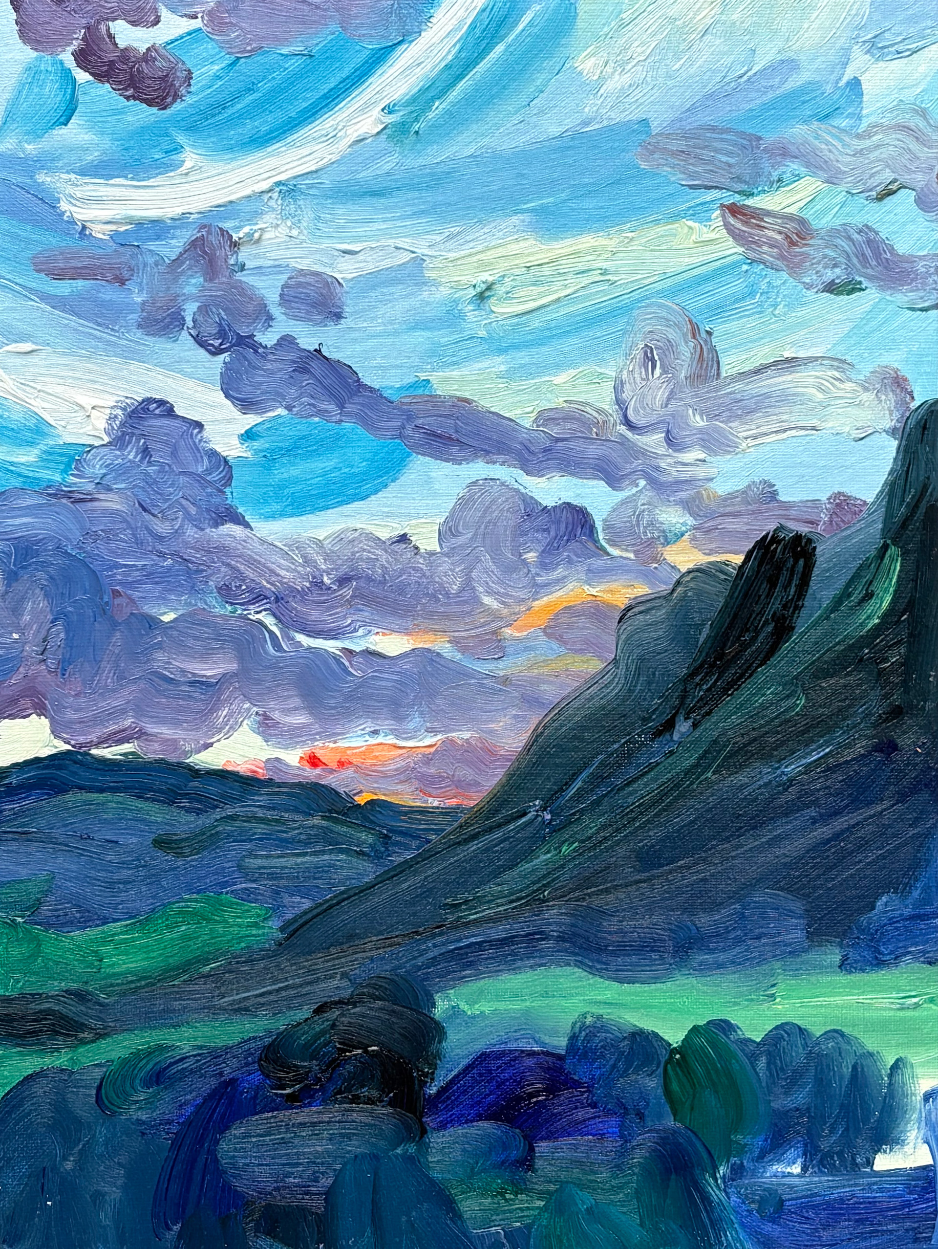 Zonsondergang, 30 x 40 cm, oil on canvas