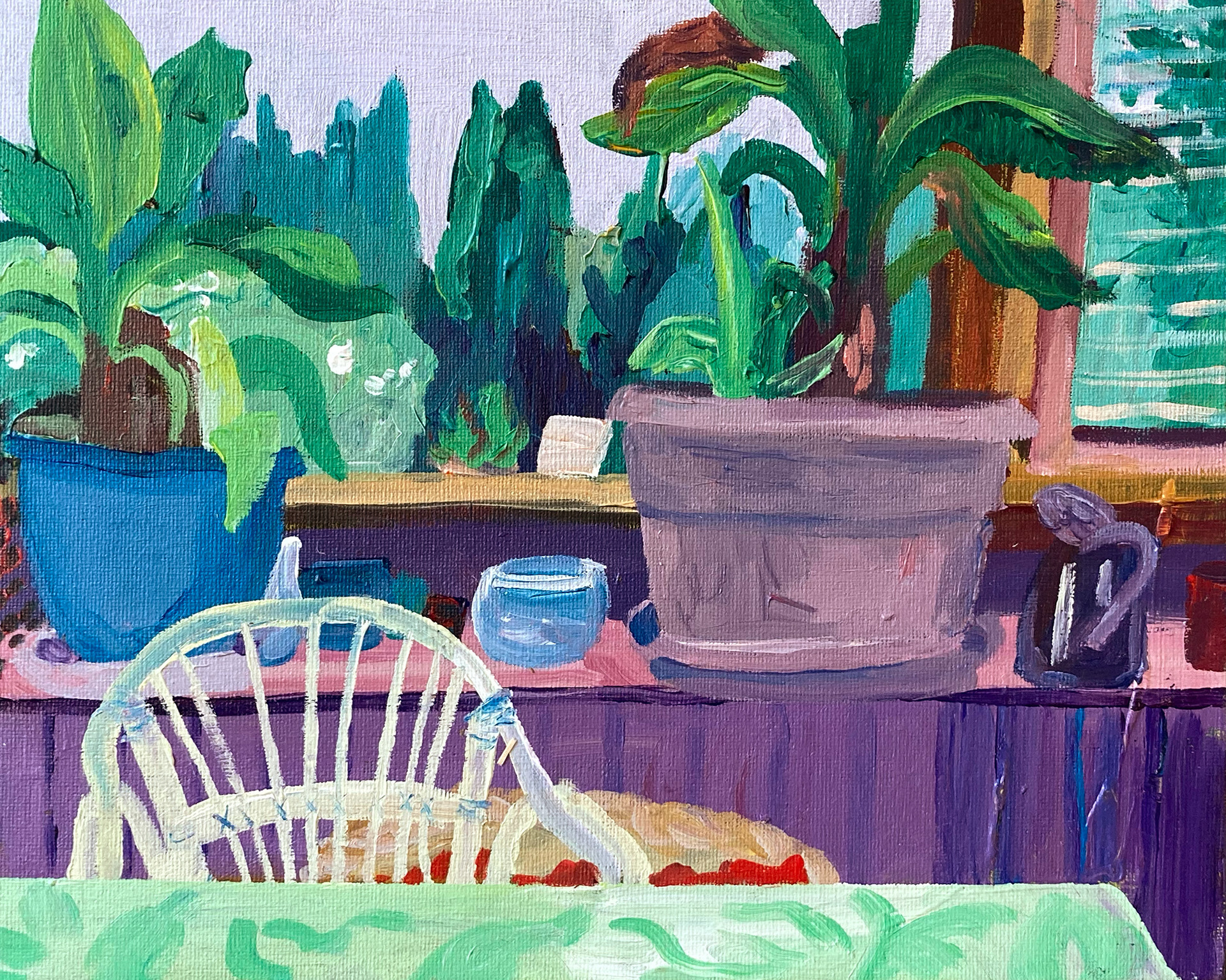 De Veranda II, acrylic on canvas, 24 x 30 cm, 2022