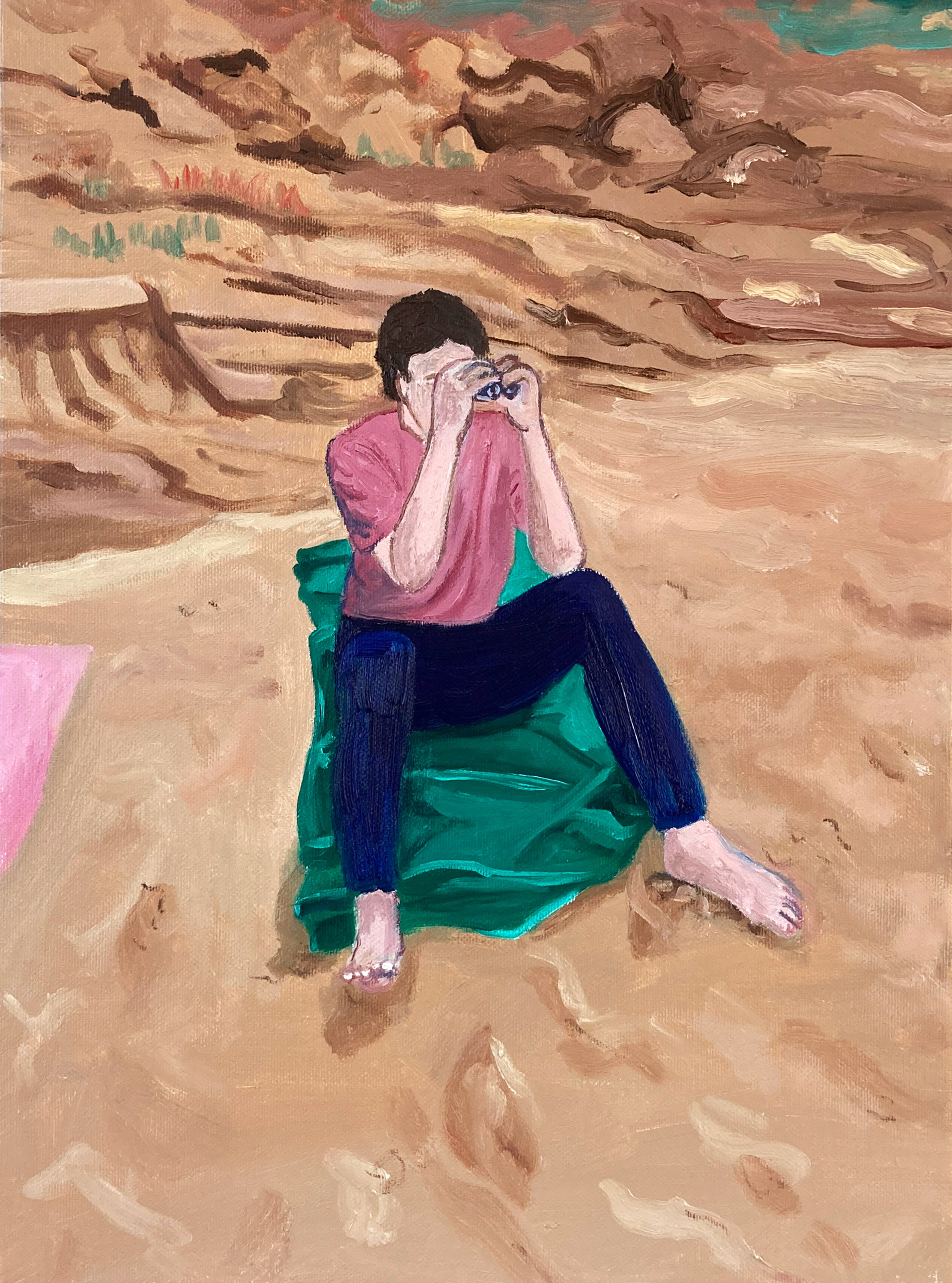 Surfspotting, oil on canvas, 30 x 40 cm, 2023