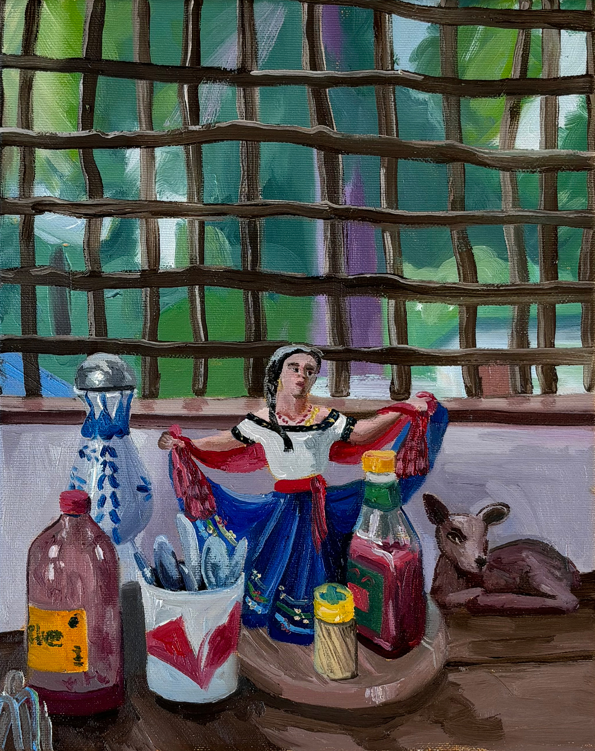 Con Mama Rosita, oil on canvas, 24 x 30 cm