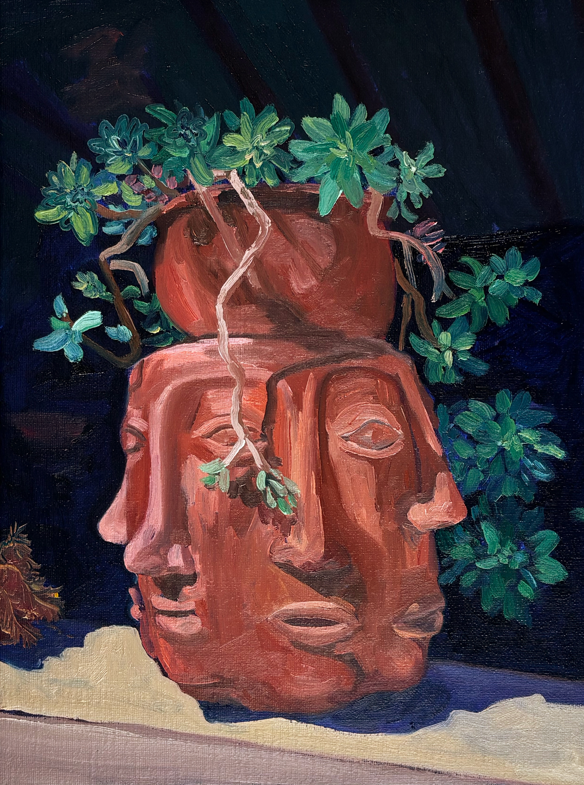 Two-Faced, oil on canvas, 30 x 40 cm