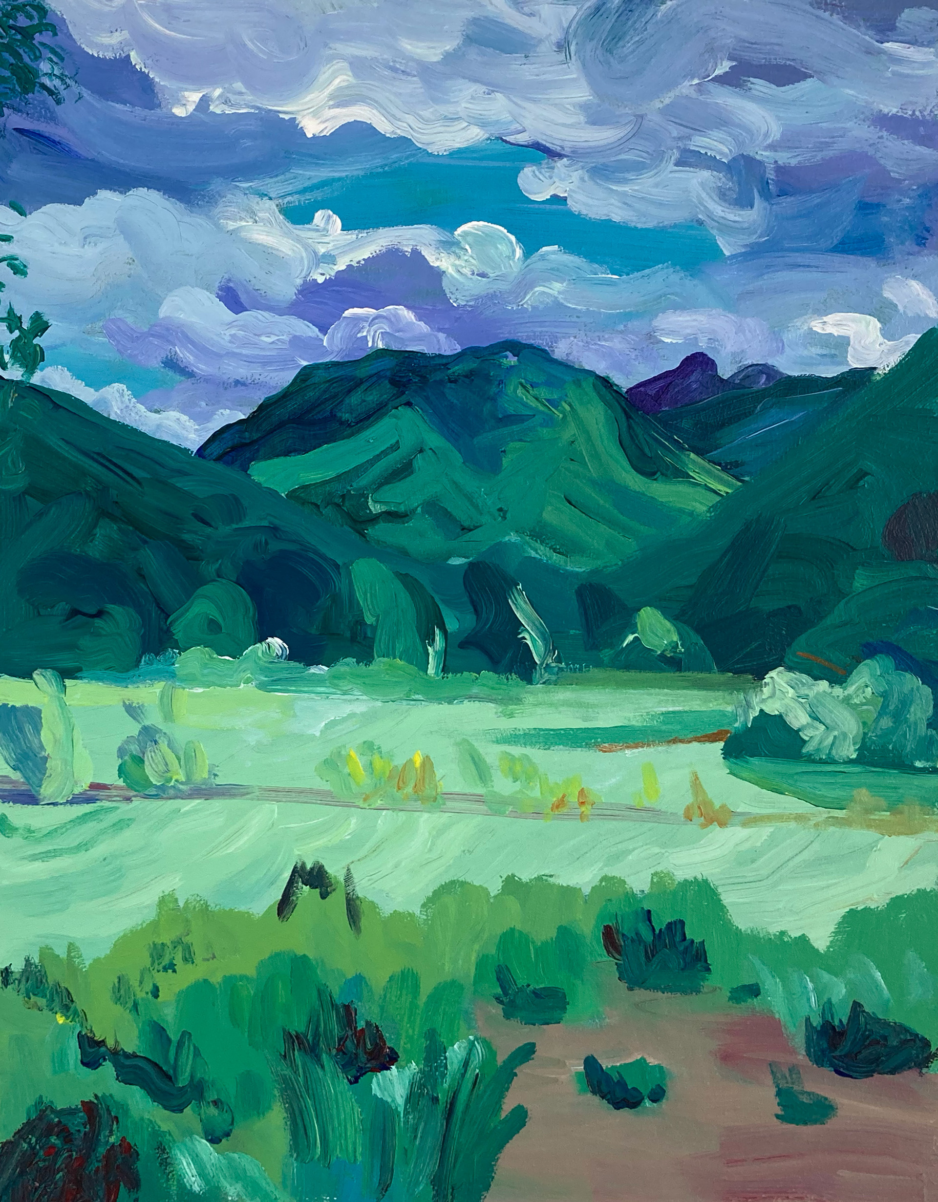 Suisse, acrylic on wood, 30 x 40 cm, 2022