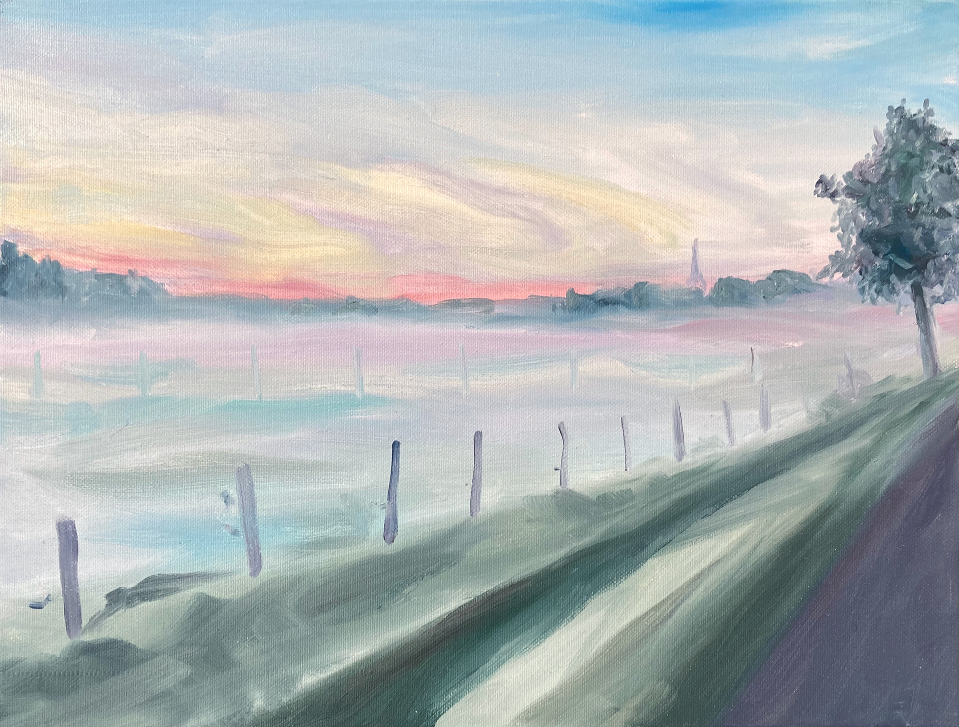 Ochtendnevel, oil on canvas, 30 x 40 cm