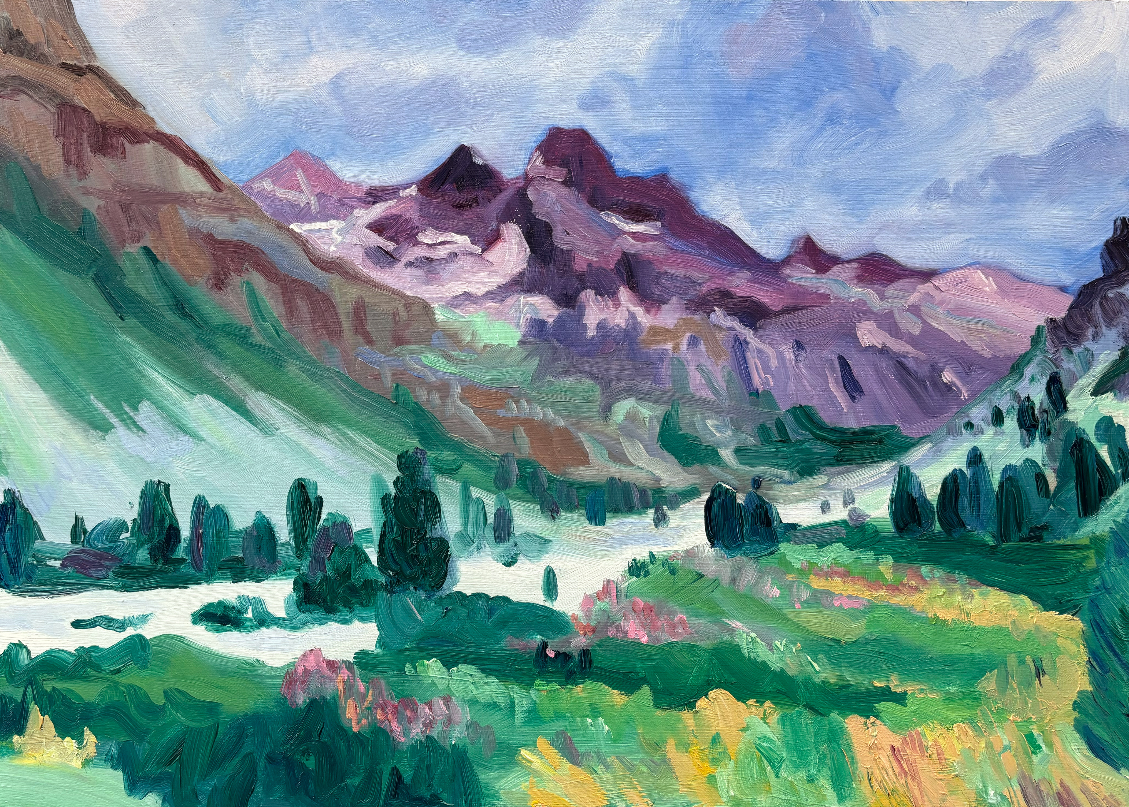 Parc National des Ecrins, oil on wood, 56 x 39 cm