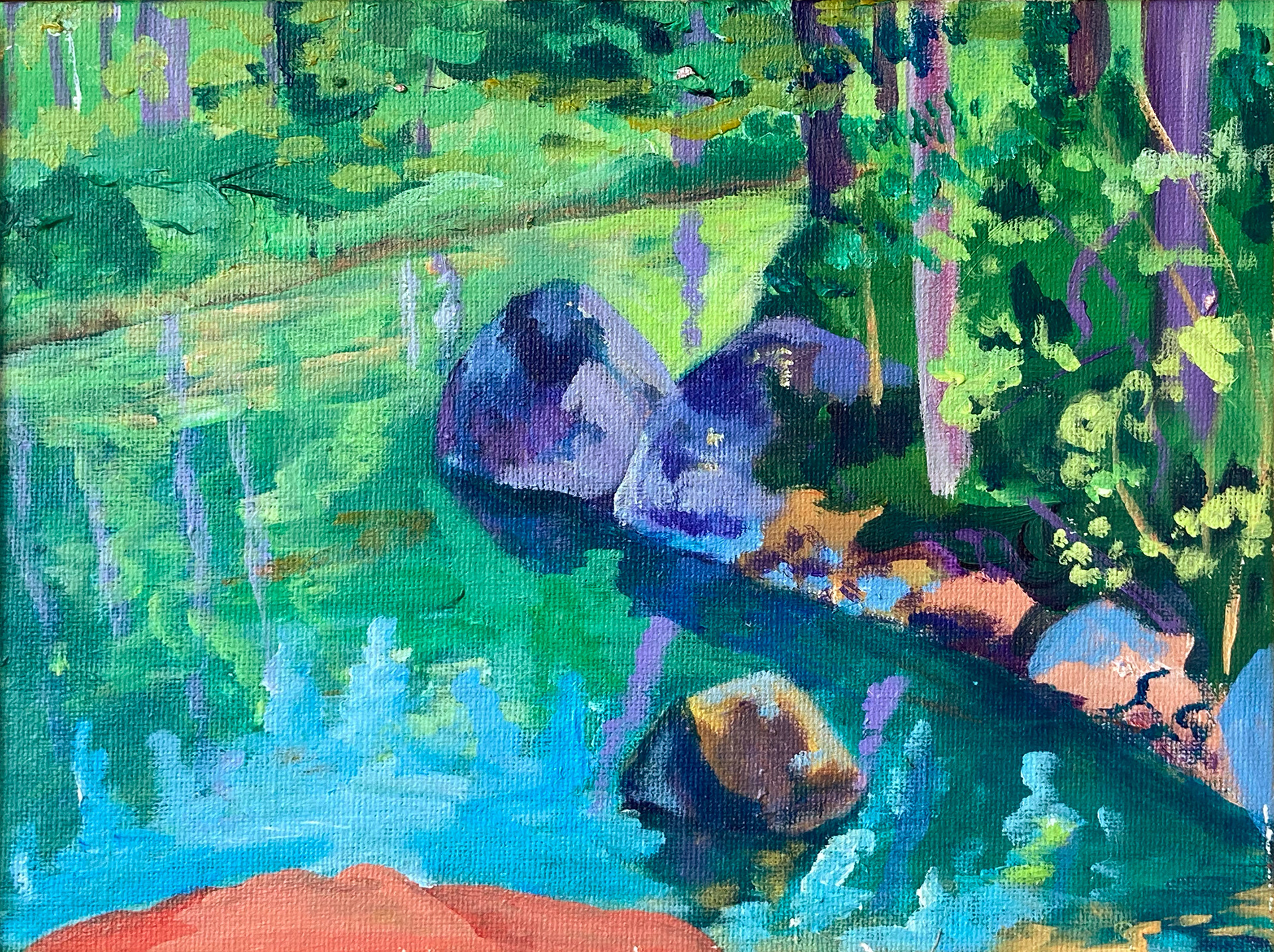 Zweden, Meer II, acrylic on canvas, 18 x 24 cm, 2022