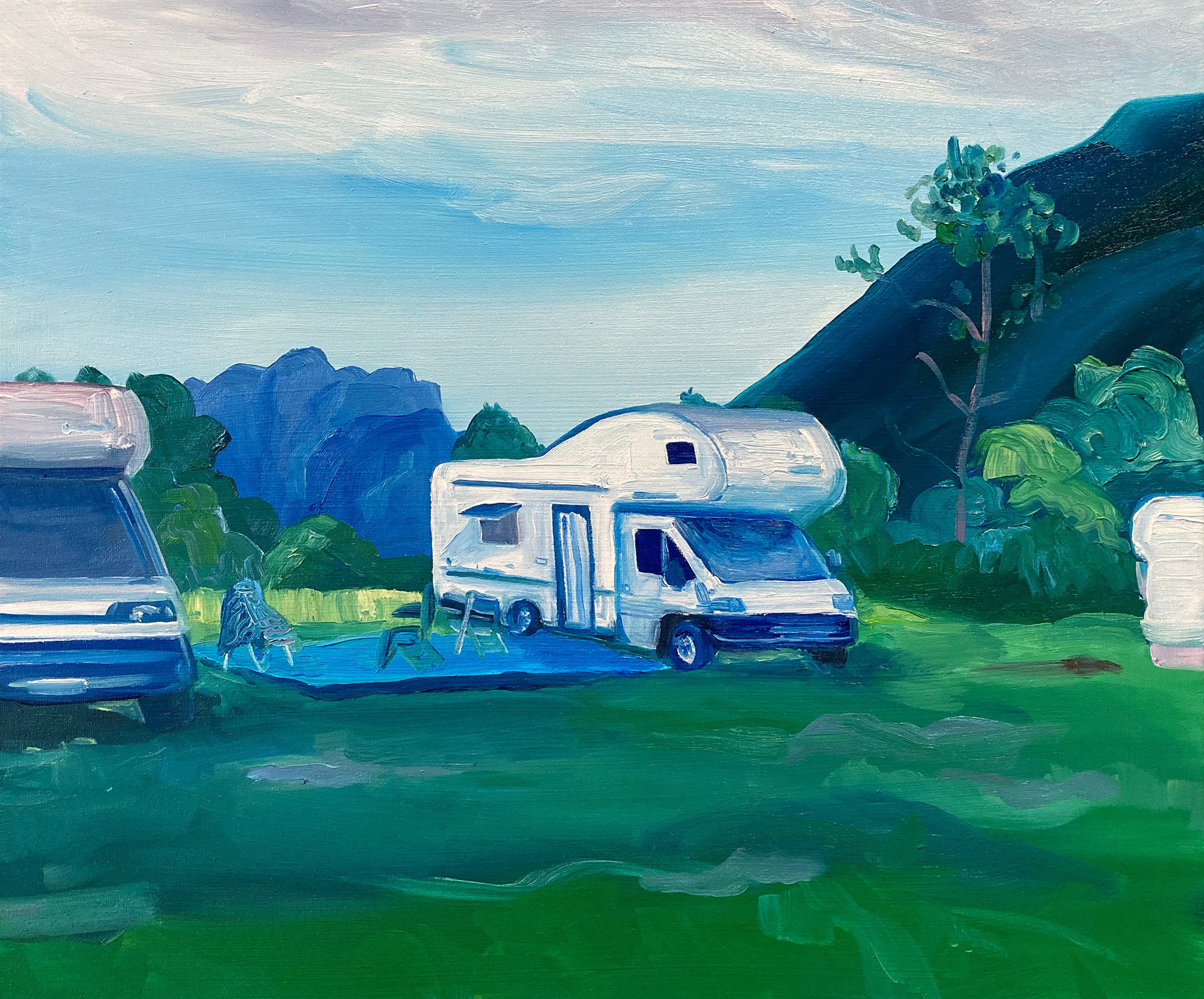 Neighbours, oil on wood, 50 x 60 cm, 2022