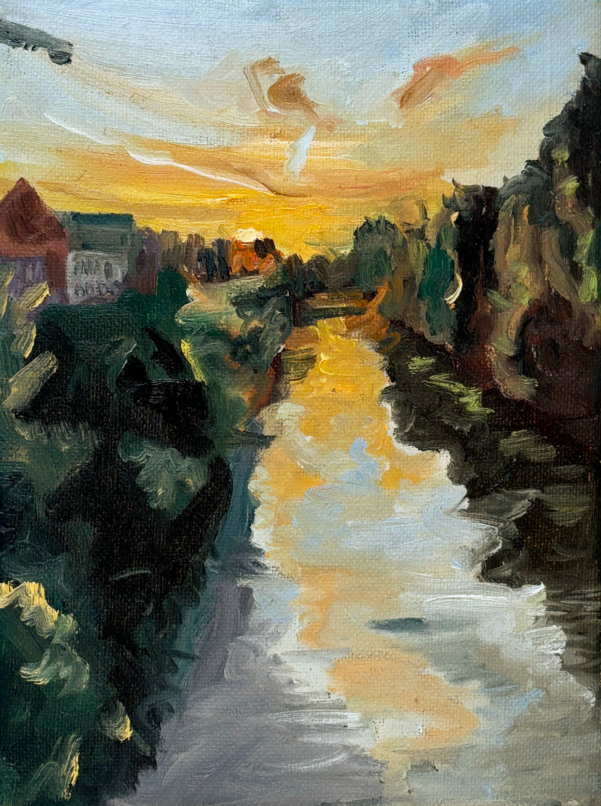 Kanaal, oil on canvas, 18 x 24 cm